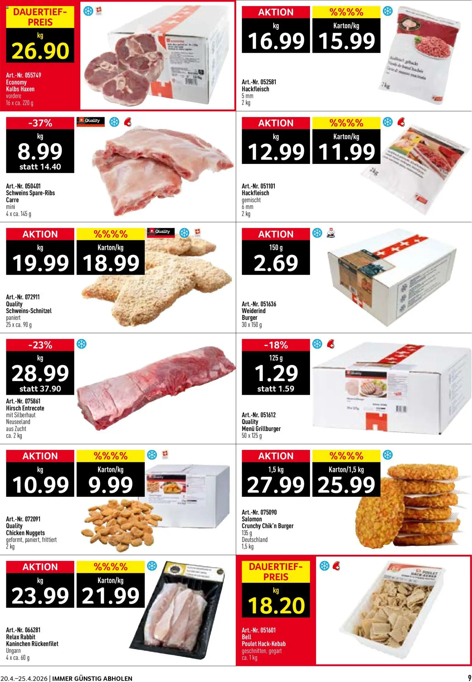 Prodega aktionen – gültig ab 20.04.2026 | Seite: 9 | Produkte: Burger