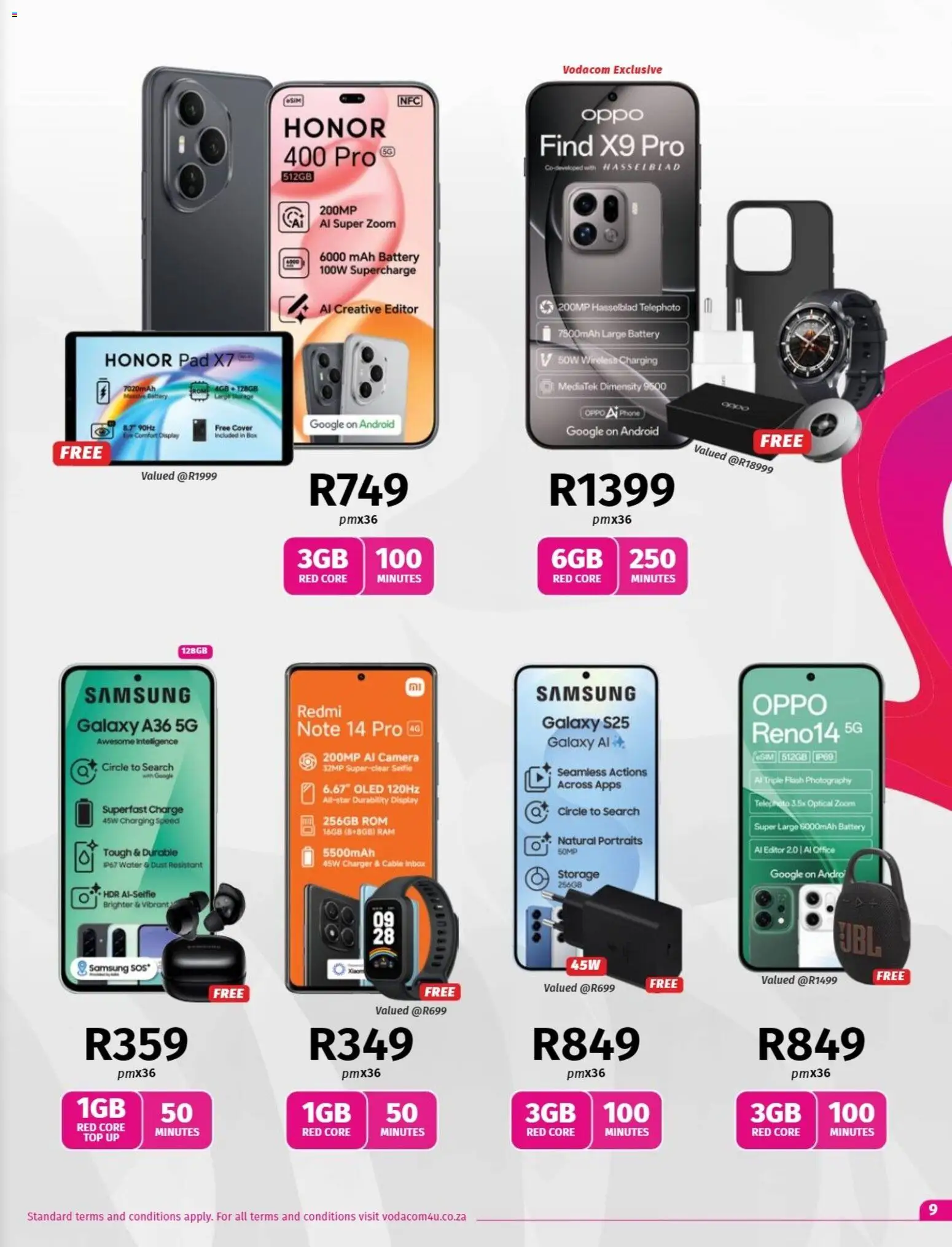New Vodacom catalogue – valid from 09.12.2025 | Page: 9 | Products: Cover, Camera, Charger, Water
