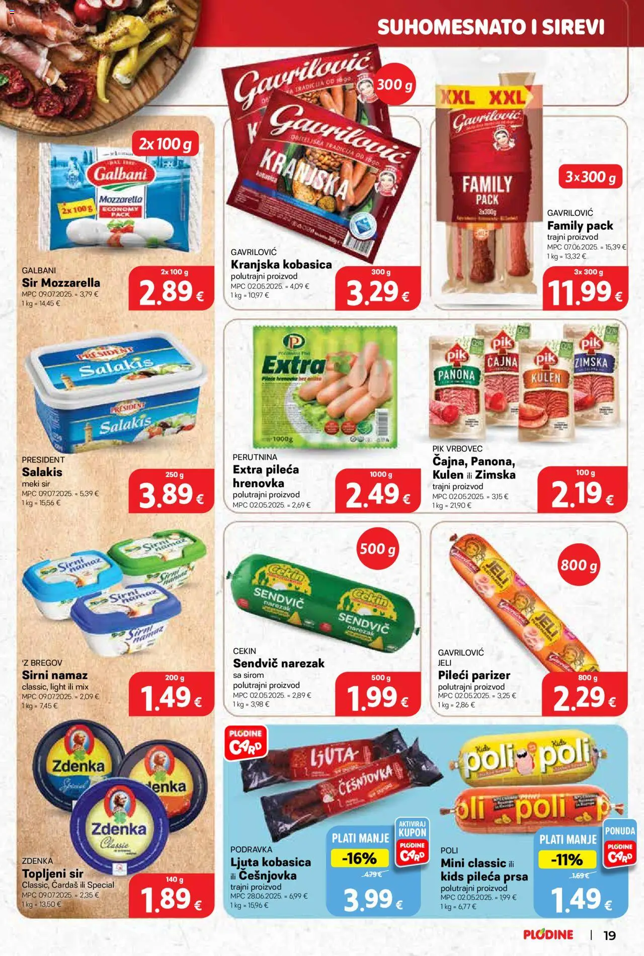 Plodine katalog | vrijedi od 17.09.2025 | Stranica: 19 | Proizvodi: Podravka, Kobasica, Kulen, Pileća prsa