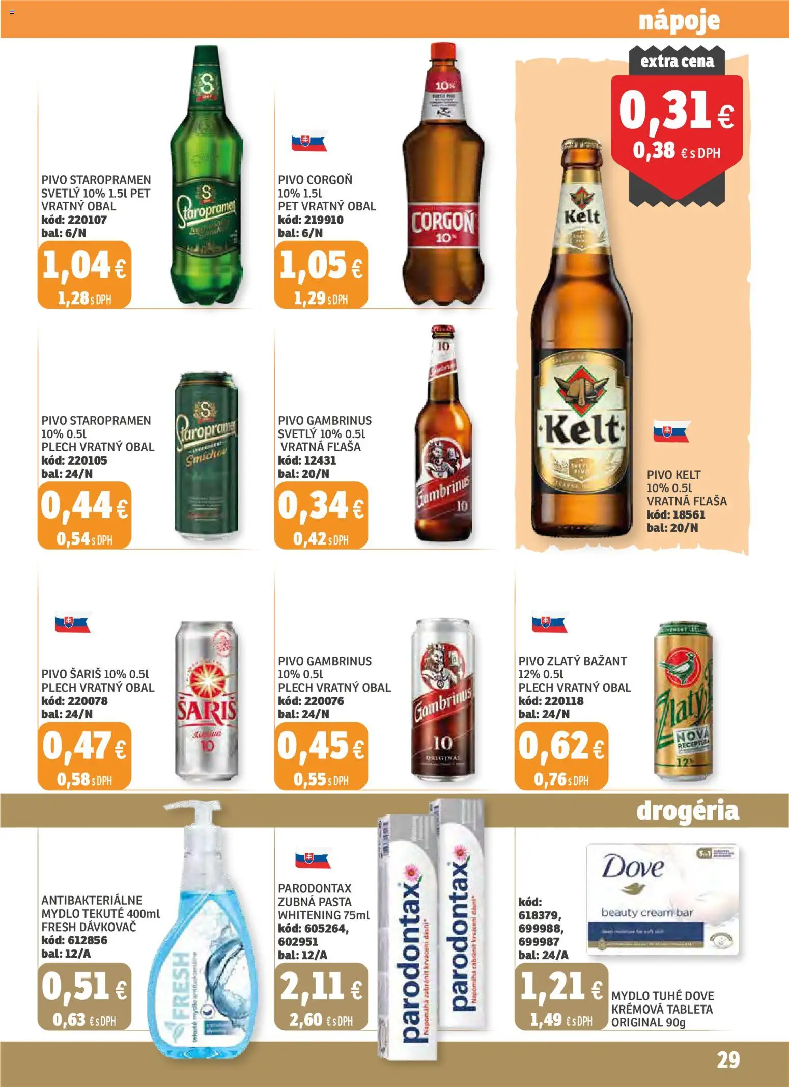 Nové Labaš akcie – leták je platný od 31.10.2025 | Strana: 29 | Produkty: Pivo, Kelt, Corgoň, Gambrinus