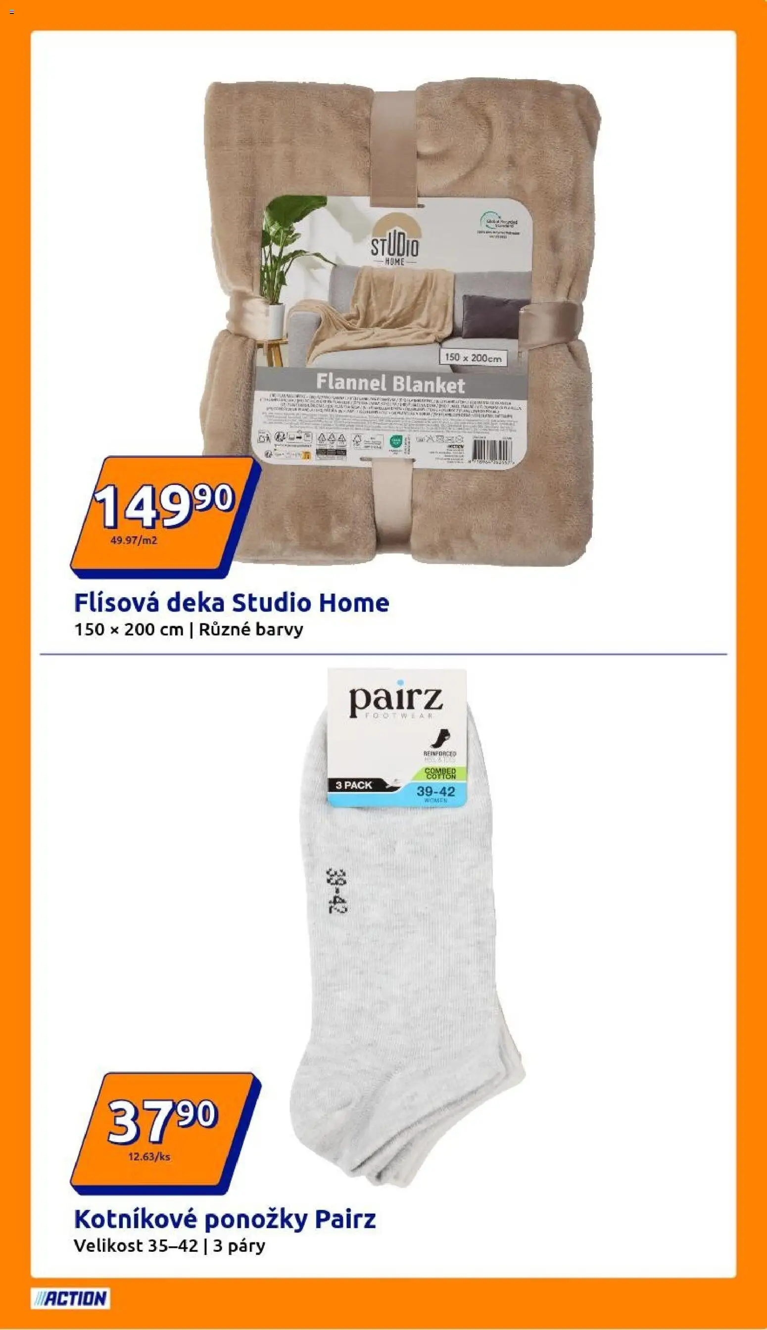 Action leták od 18.02.2026 | Strana: 3 | Produkty: Ponožky, Deka, Barvy