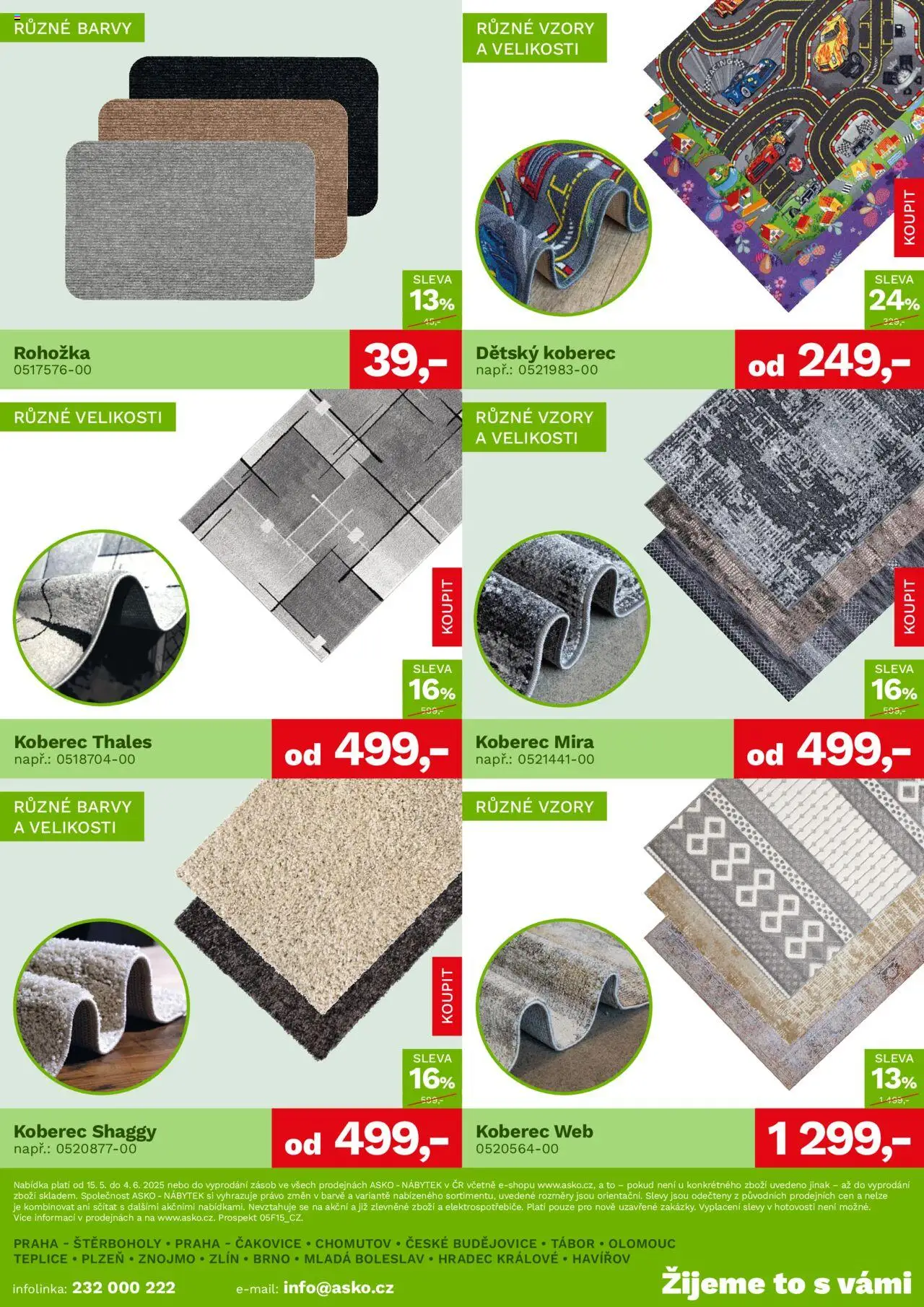 ASKO nábytek leták - Bytové doplňky za skvělé ceny od 15.05.2025 | Strana: 5 | Produkty: Nábytek, Koberec, Rohožka, Barvy