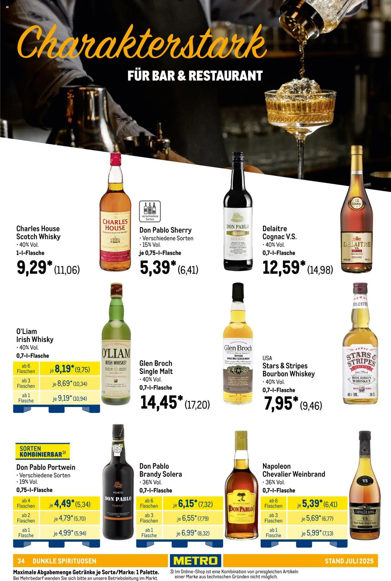Metro - Hauswein Katalog - gültig ab dem 01.07.2025 | Seite: 34 | Produkte: Whisky, Bourbon, Whiskey