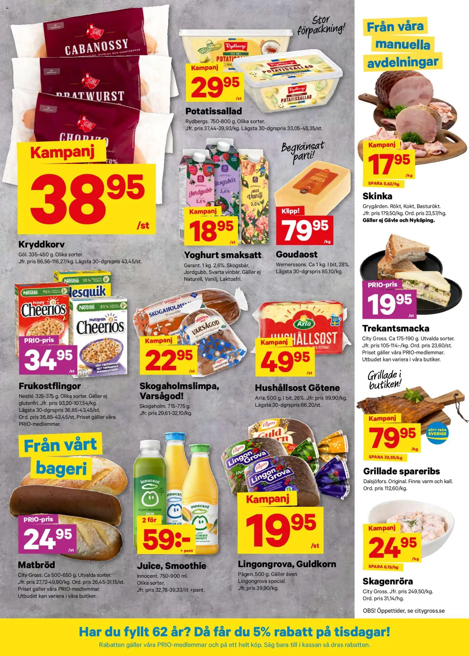 City Gross reklamblad aktuell från 20.04.2026 | Sida: 6 | Produkter: Bageri, Lingongrova, Yoghurt, Skinka