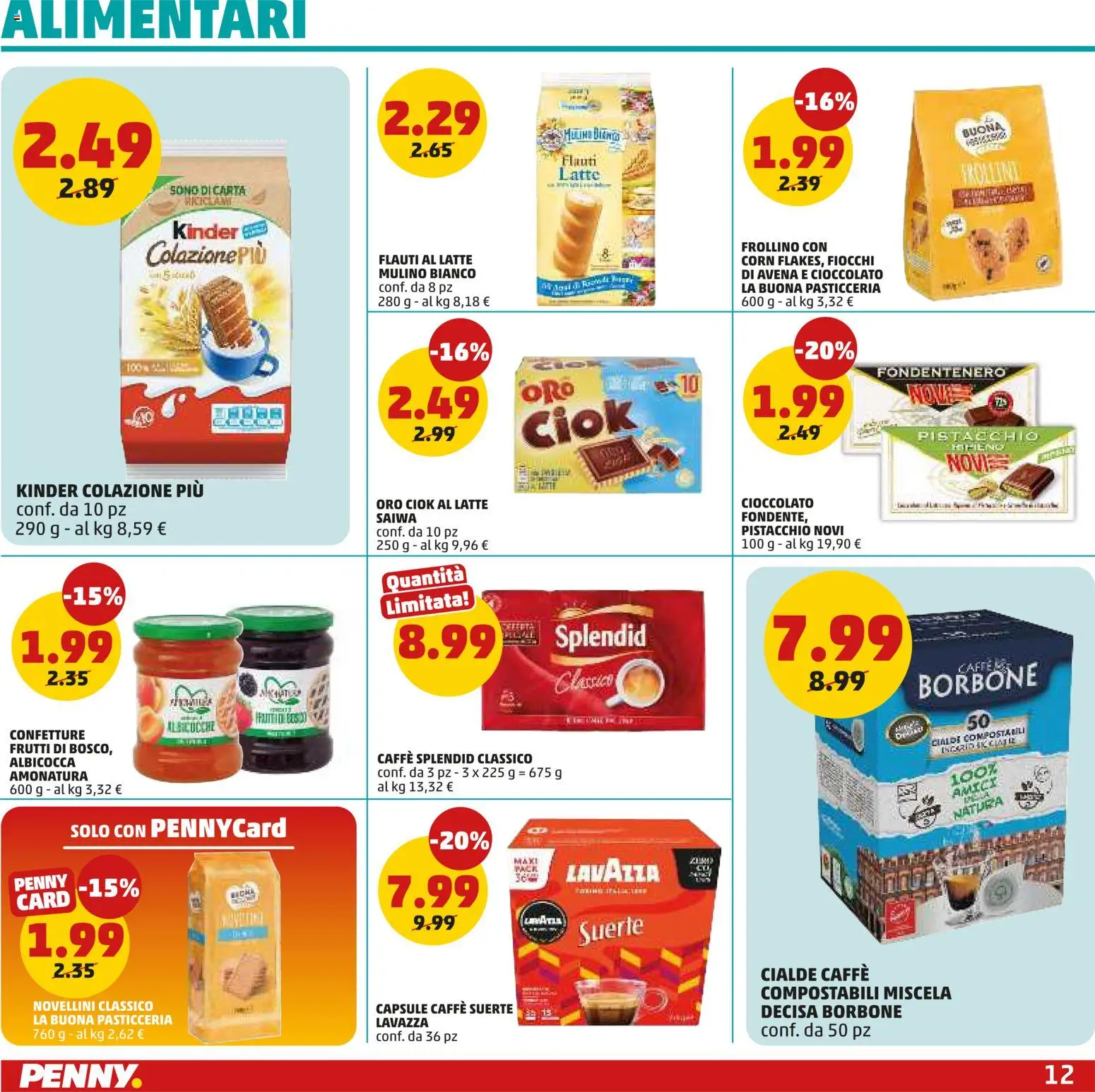Volantino PENNY del 02.01.2026 | Pagina: 12 | Prodotti: Caffè, Cioccolato, Latte, Lavazza