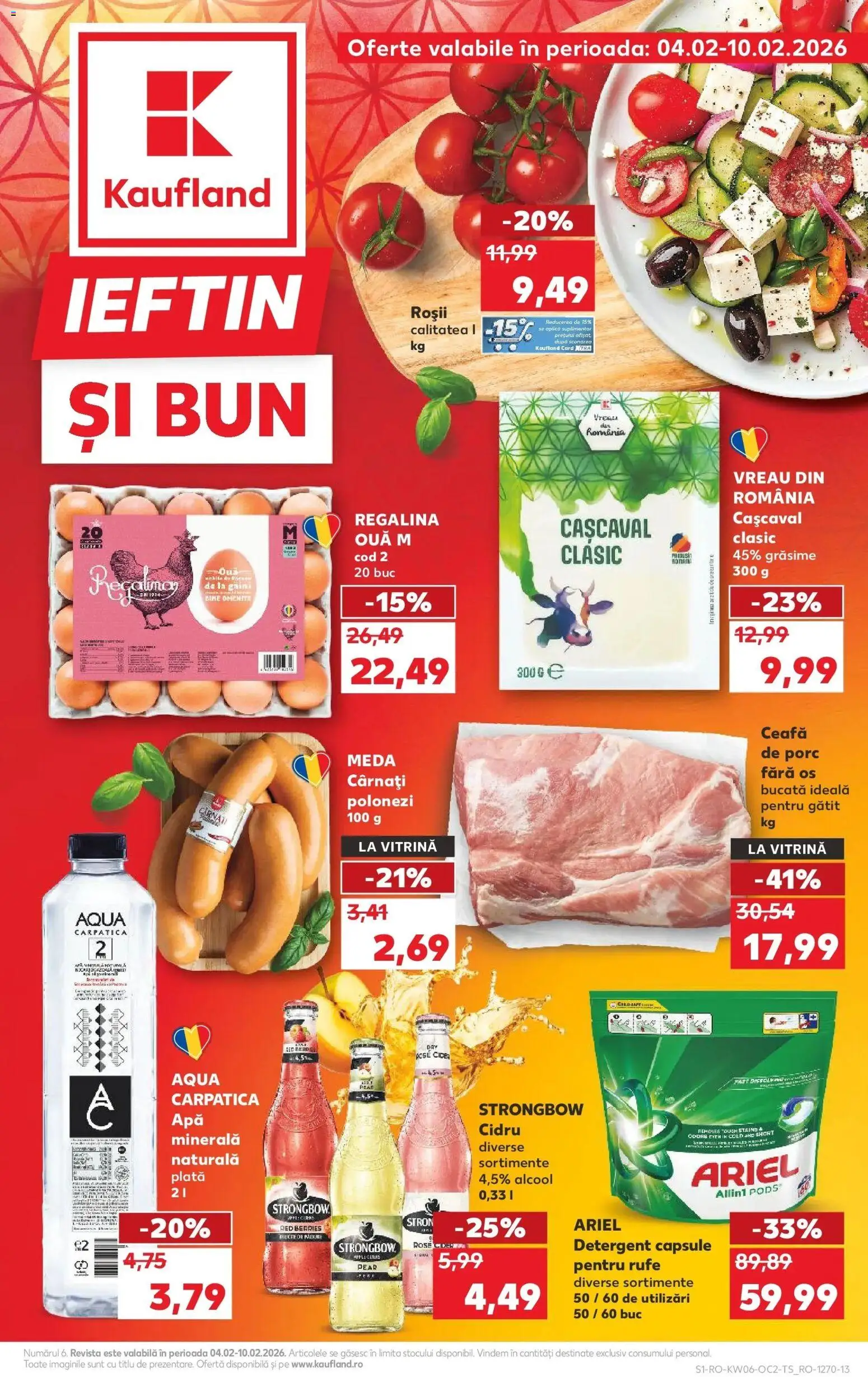 Noul catalog Kaufland – valabil de la 04.02.2026 | Pagină: 1 | Produse: Keçeli kalem, Cașcaval, Detergent, Apă