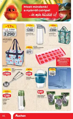 Auchan akciós ujság - amely érvényes a következő dátumtól: 24.07.2025 | Oldal: 46 | Termékek: Jégkocka, Kulacs, Hűtőtáska, Pohár