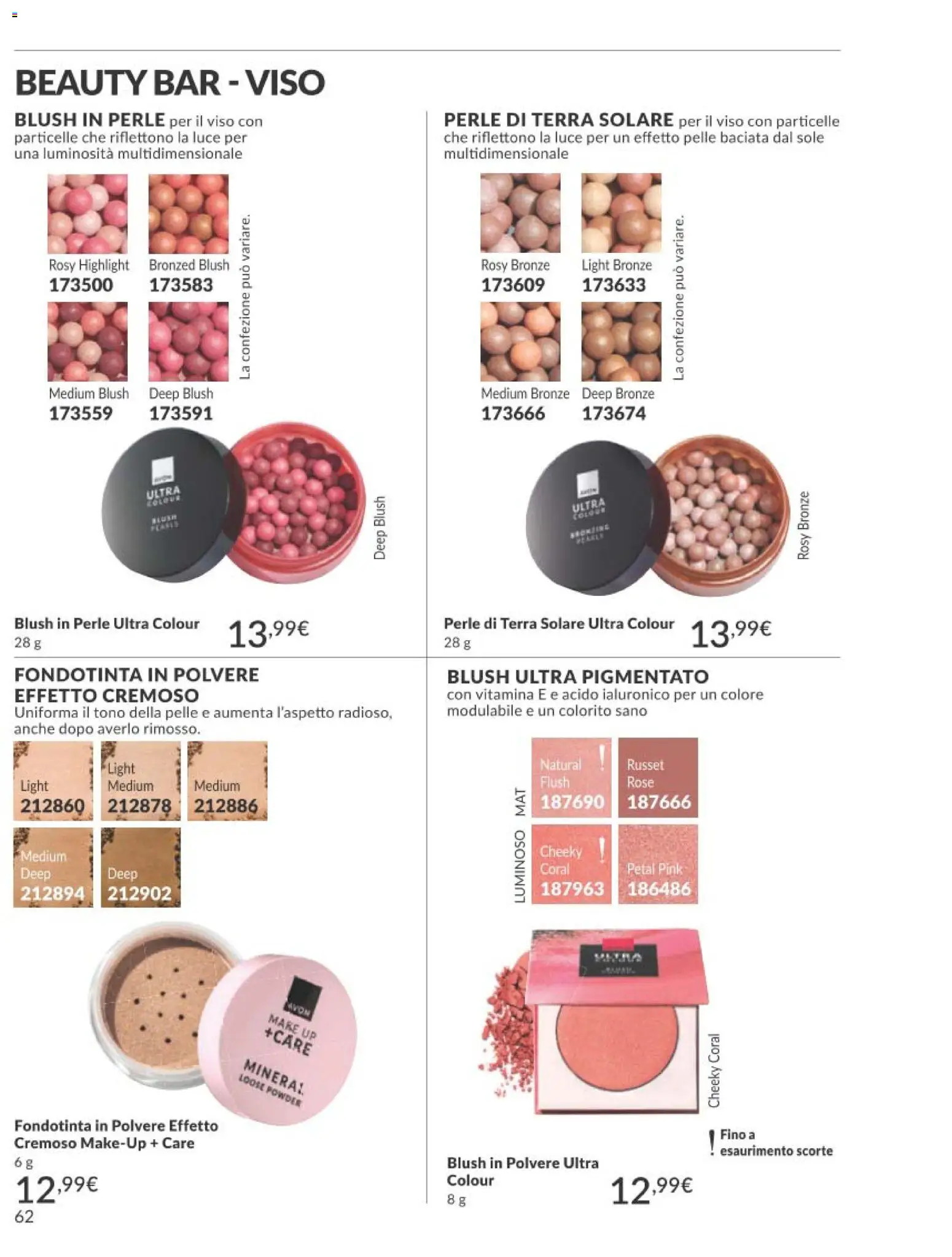 Volantino Avon del 01.04.2026 | Pagina: 62 | Prodotti: Fondotinta, Terra, Blush
