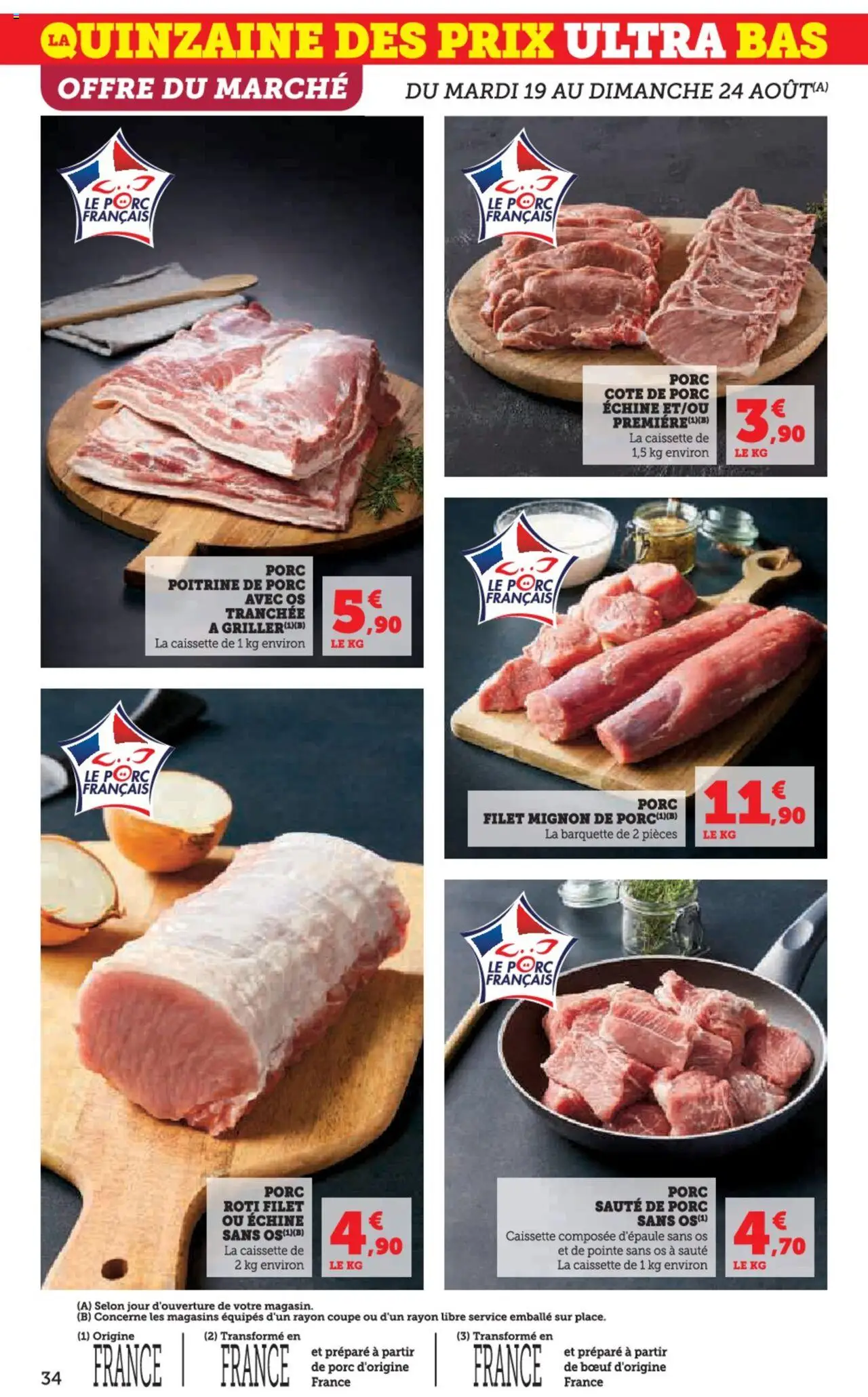  | Page: 34 | Produits: Poitrine de porc, Porc, Côte de porc, Porc filet mignon