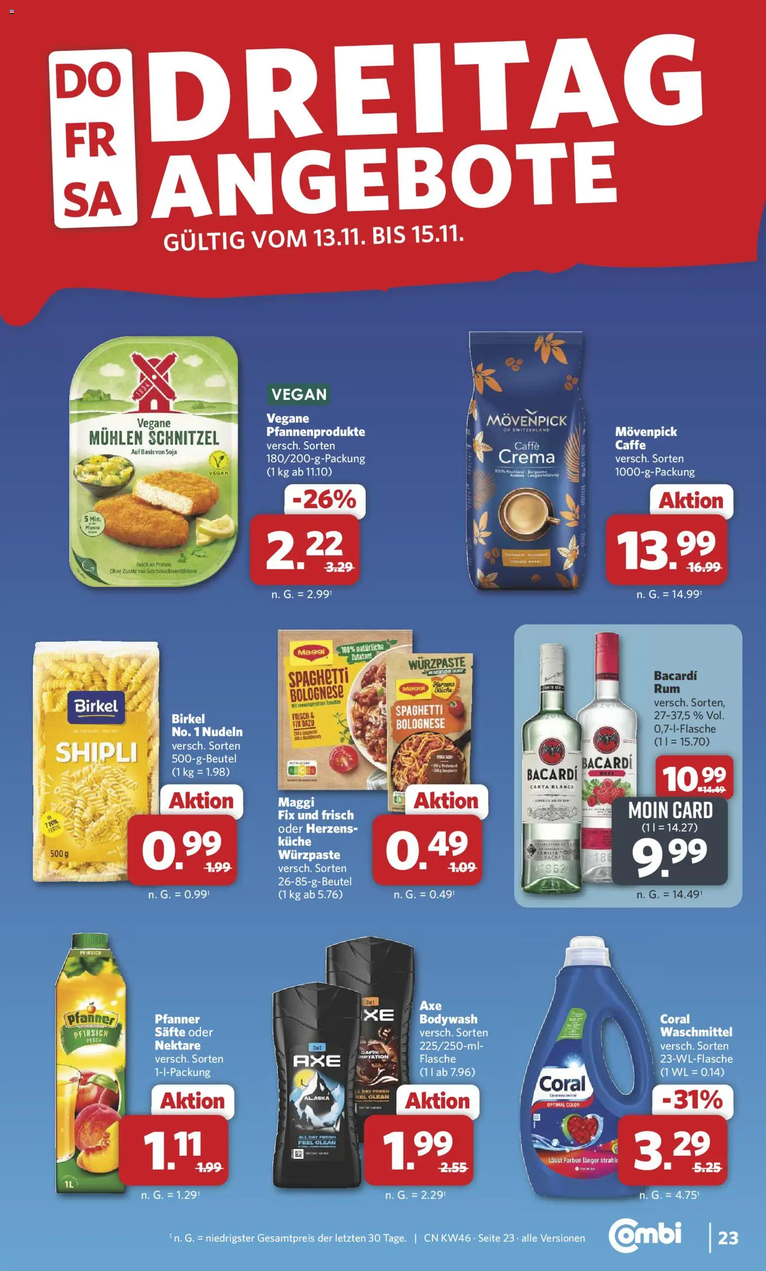 Combi Prospekt 	 – gültig ab 10.11.2025 | Seite: 26 | Produkte: Maggi, Coral, Schnitzel, Nudeln