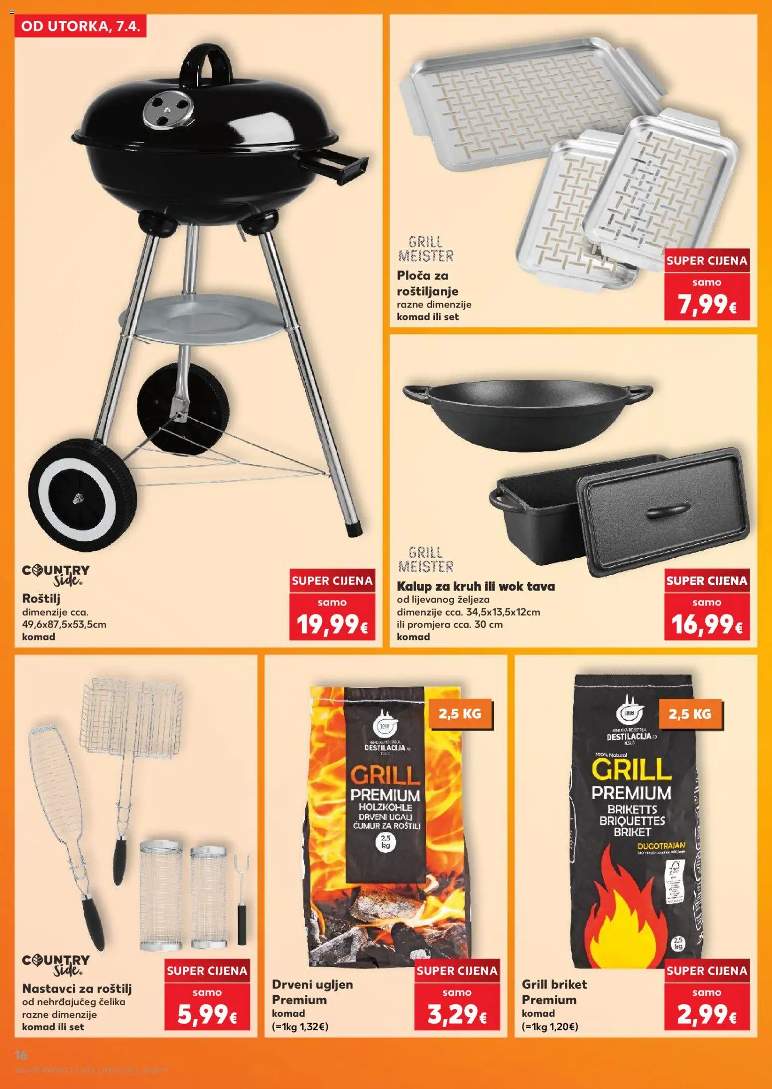 Kaufland katalog | vrijedi od 07.04.2026 | Stranica: 16 | Proizvodi: Kruh, Grill briket, Pan, Tava