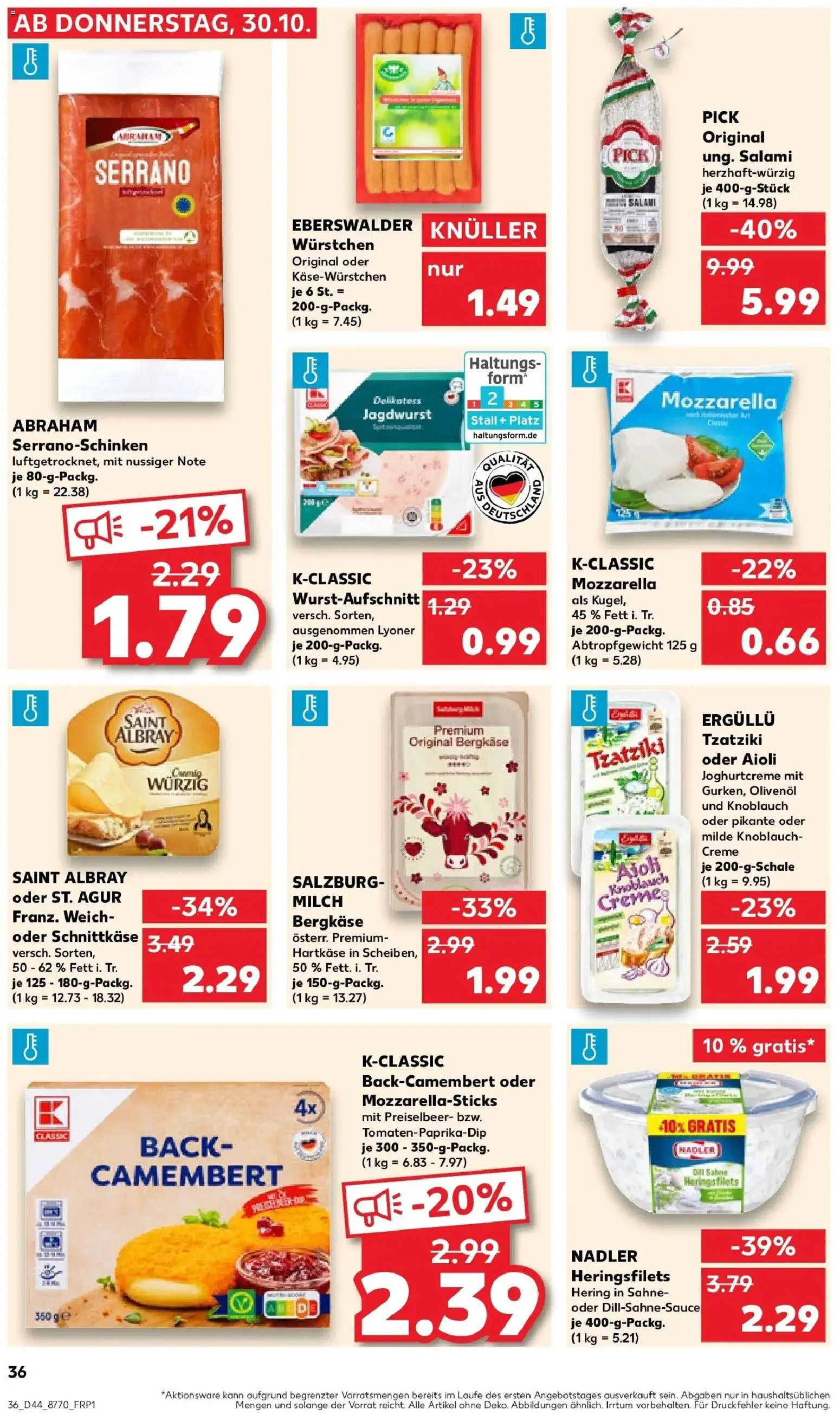 Kaufland prospekt Rathenow	 – gültig ab 03.11.2025 | Seite: 36 | Produkte: Milch, Olivenol, Creme, Dill
