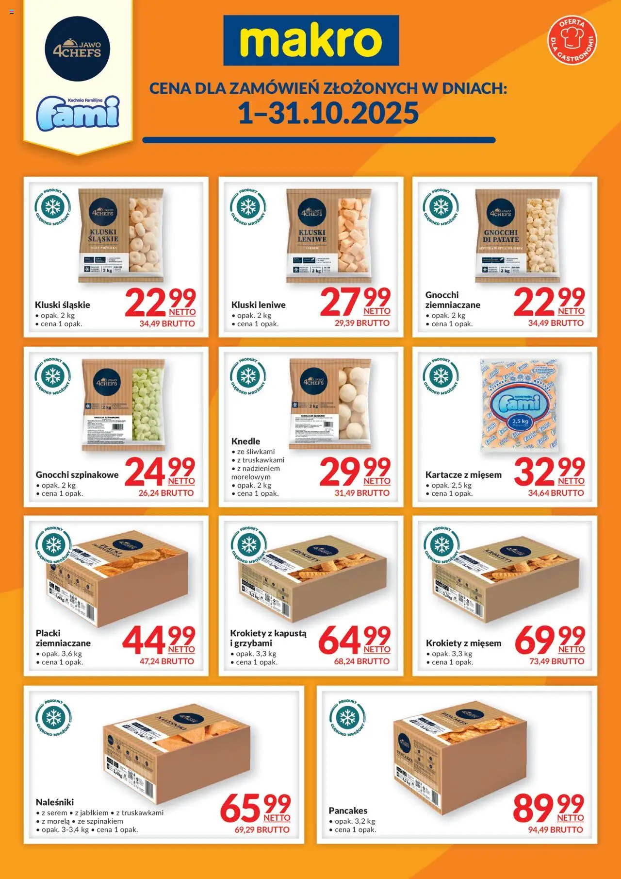 Makro Gazetka - Jawo od 01.10.2025 | Strona: 1 | Produkty: Kapusta, Kluski leniwe, Naleśniki, Pancakes