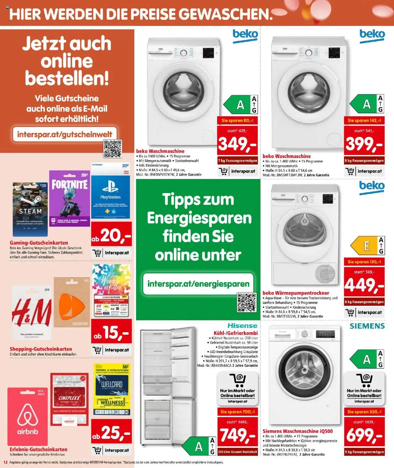 Interspar Flugblatt gültig ab 24.07.2025 | Seite: 12 | Produkte: Playstation, Waschmaschine
