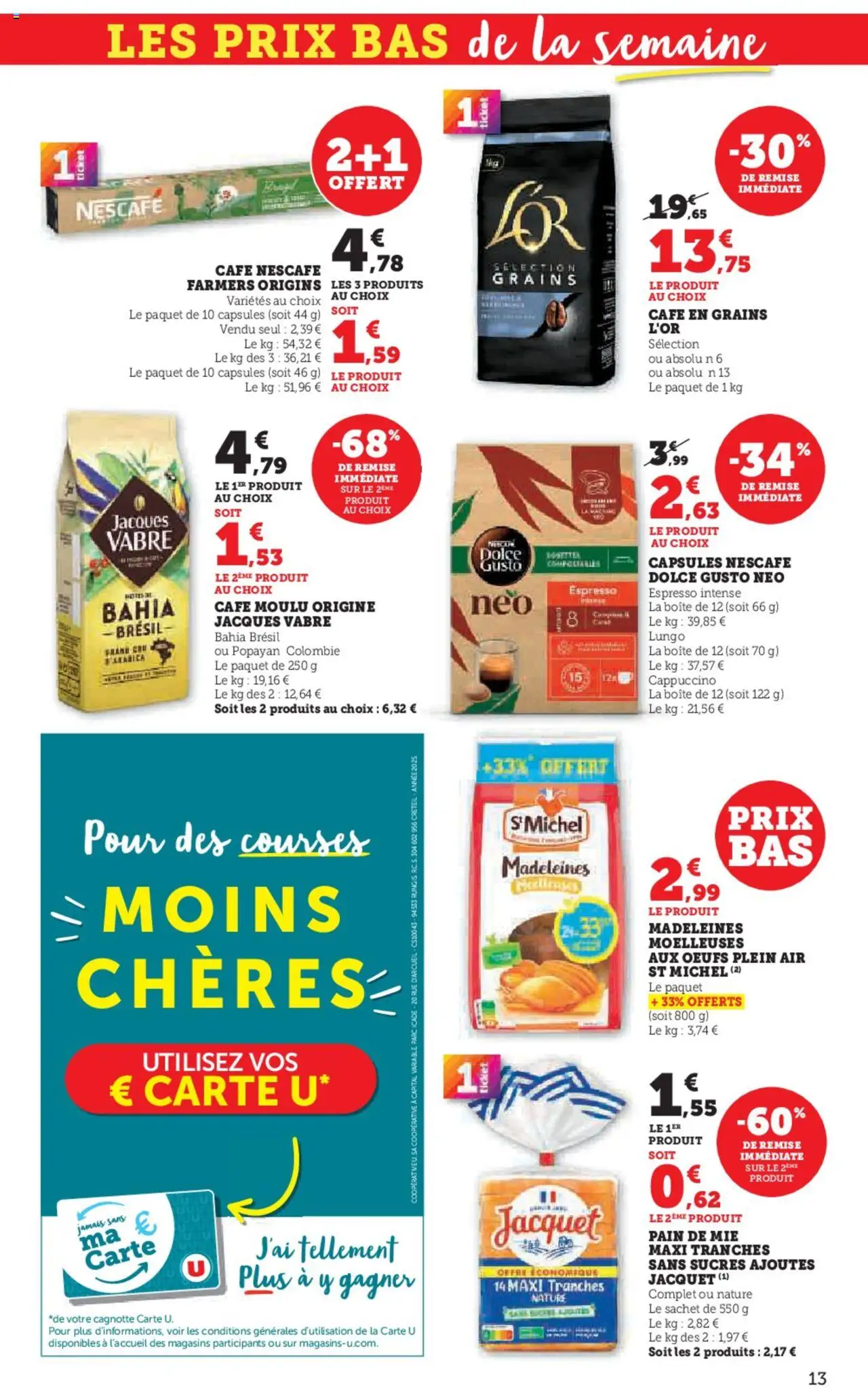  | Page: 13 | Produits: Dolce Gusto, Pain de mie, Œufs, Pain