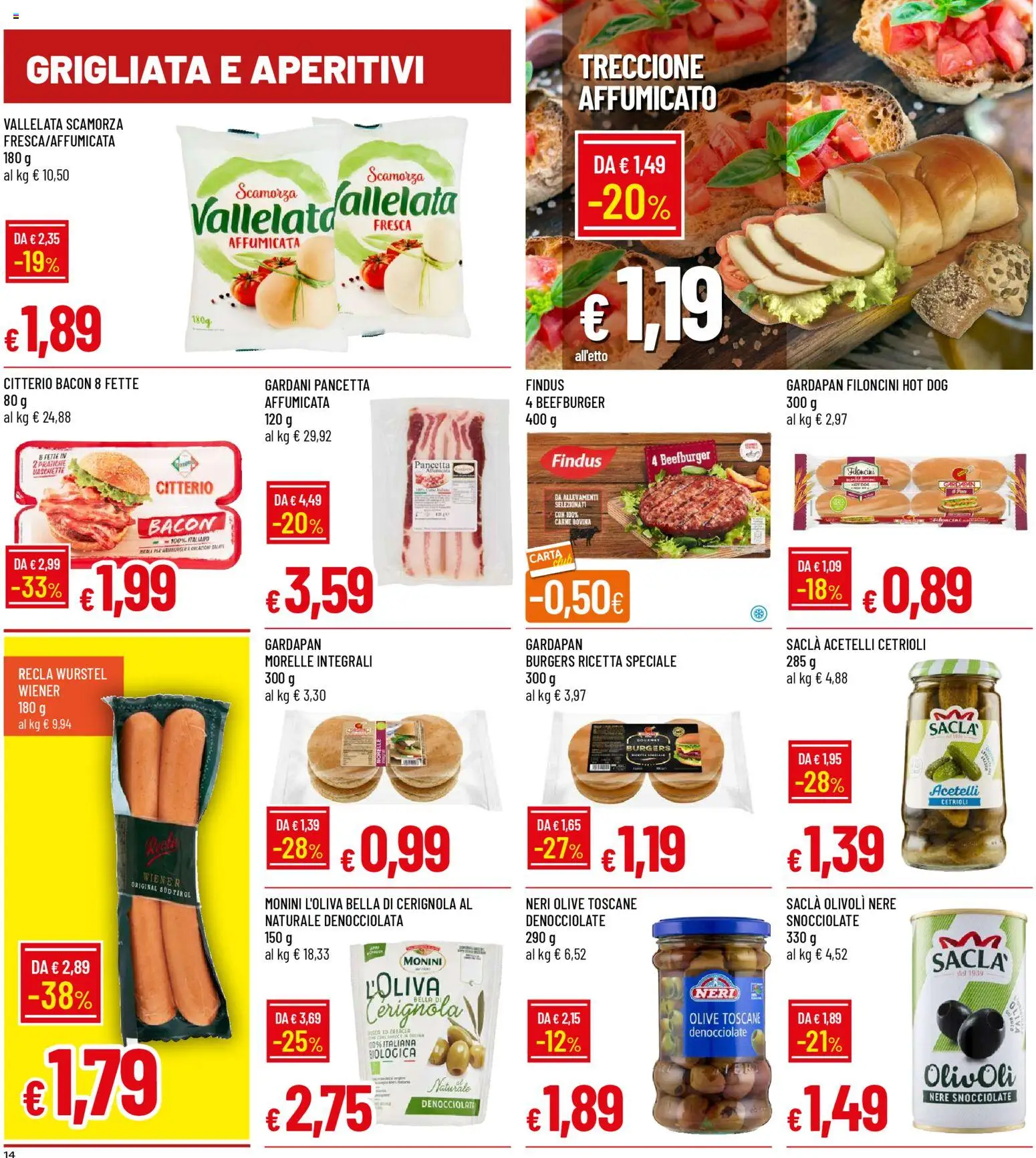 Volantino Galassia del 23.04.2026 | Pagina: 14 | Prodotti: Cetrioli, Olive, Hamburger, Vaschette