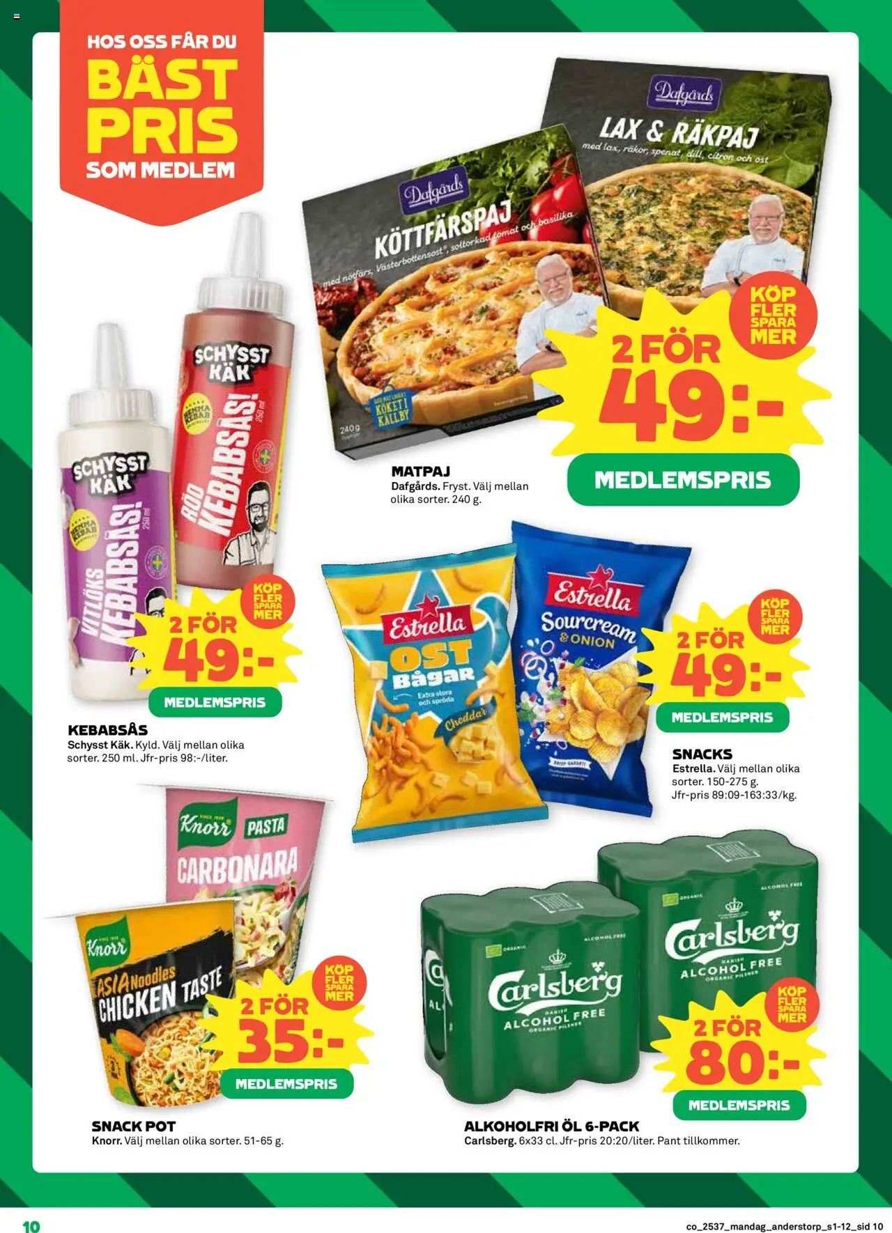 Coop reklamblad aktuell från 08.09.2025 | Sida: 10 | Produkter: Cheddar, Ost, Pasta, Basilika