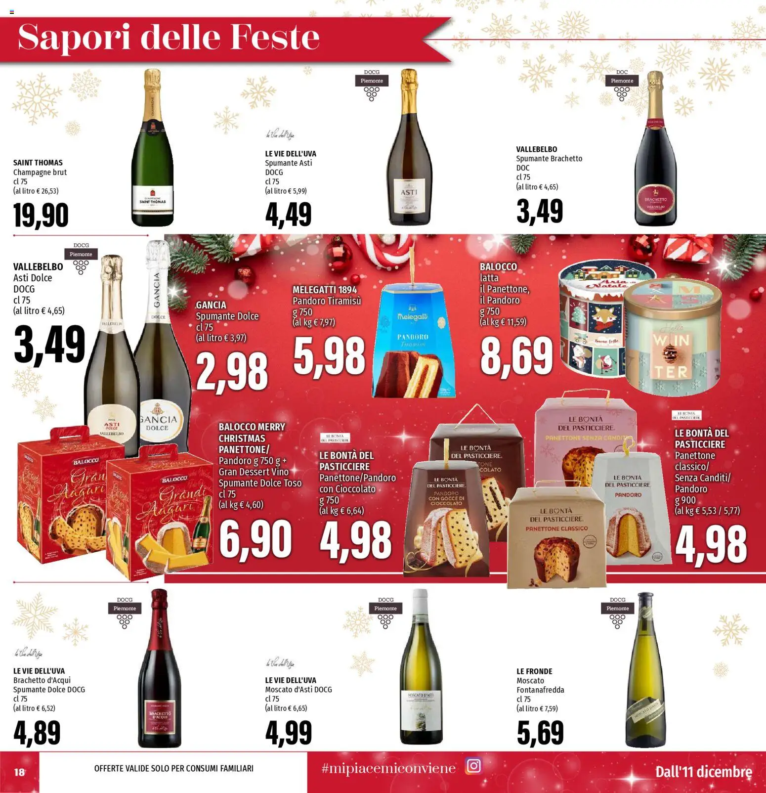 Volantino EMI del 11.12.2025 | Pagina: 18 | Prodotti: Cioccolato, Vino, Spumante, Champagne