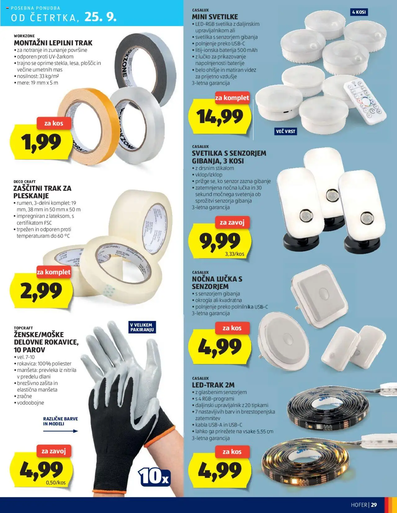 Novi Hofer katalog ponudbe – veljaven od 18.09.2025 | Stran: 29 | Izdelki: Baterija, Prevleka, Baterije, Kos