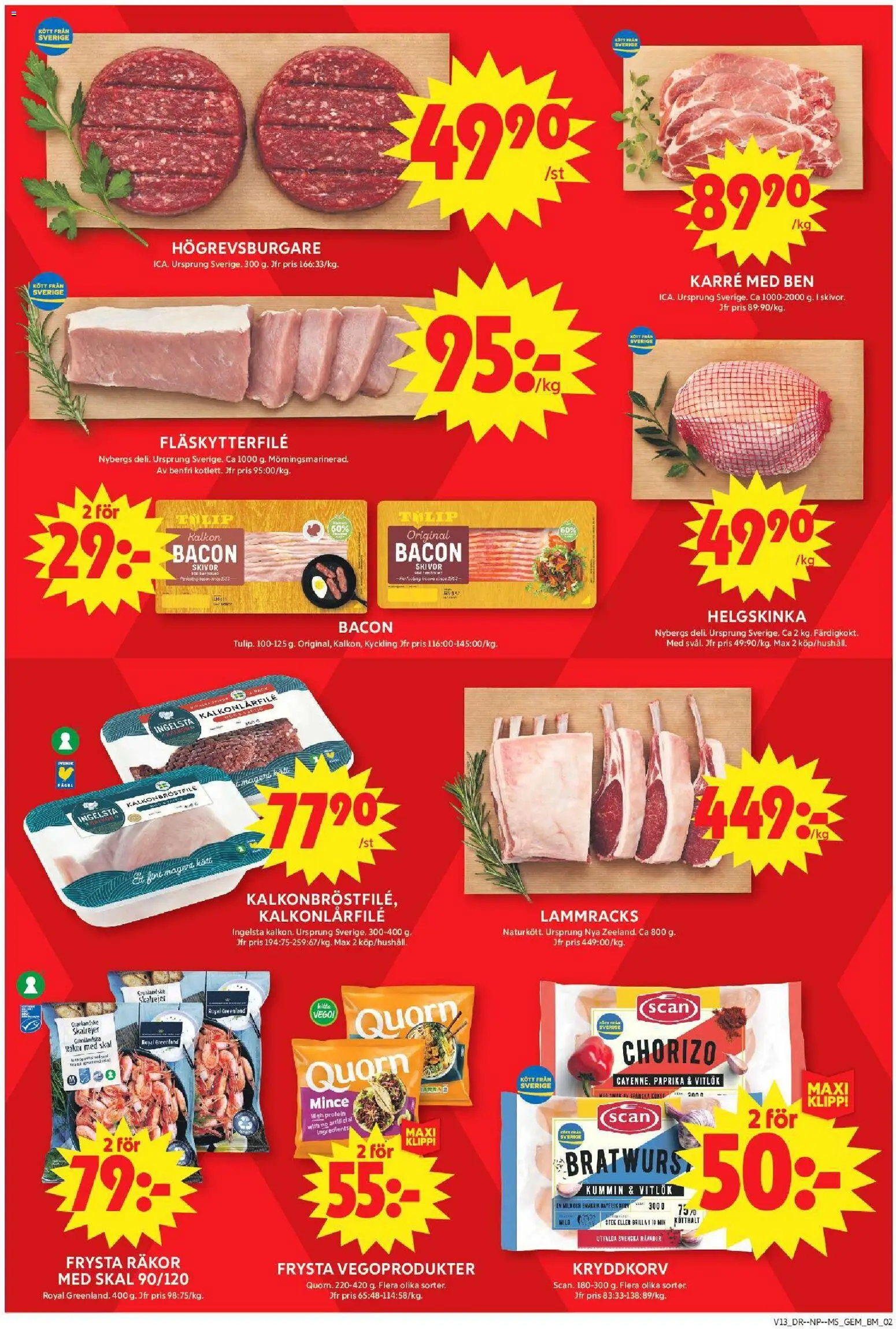 ICA Maxi reklamblad aktuell från 23.03.2026 | Sida: 2 | Produkter: Gem, Bacon, Kalkon, Chorizo
