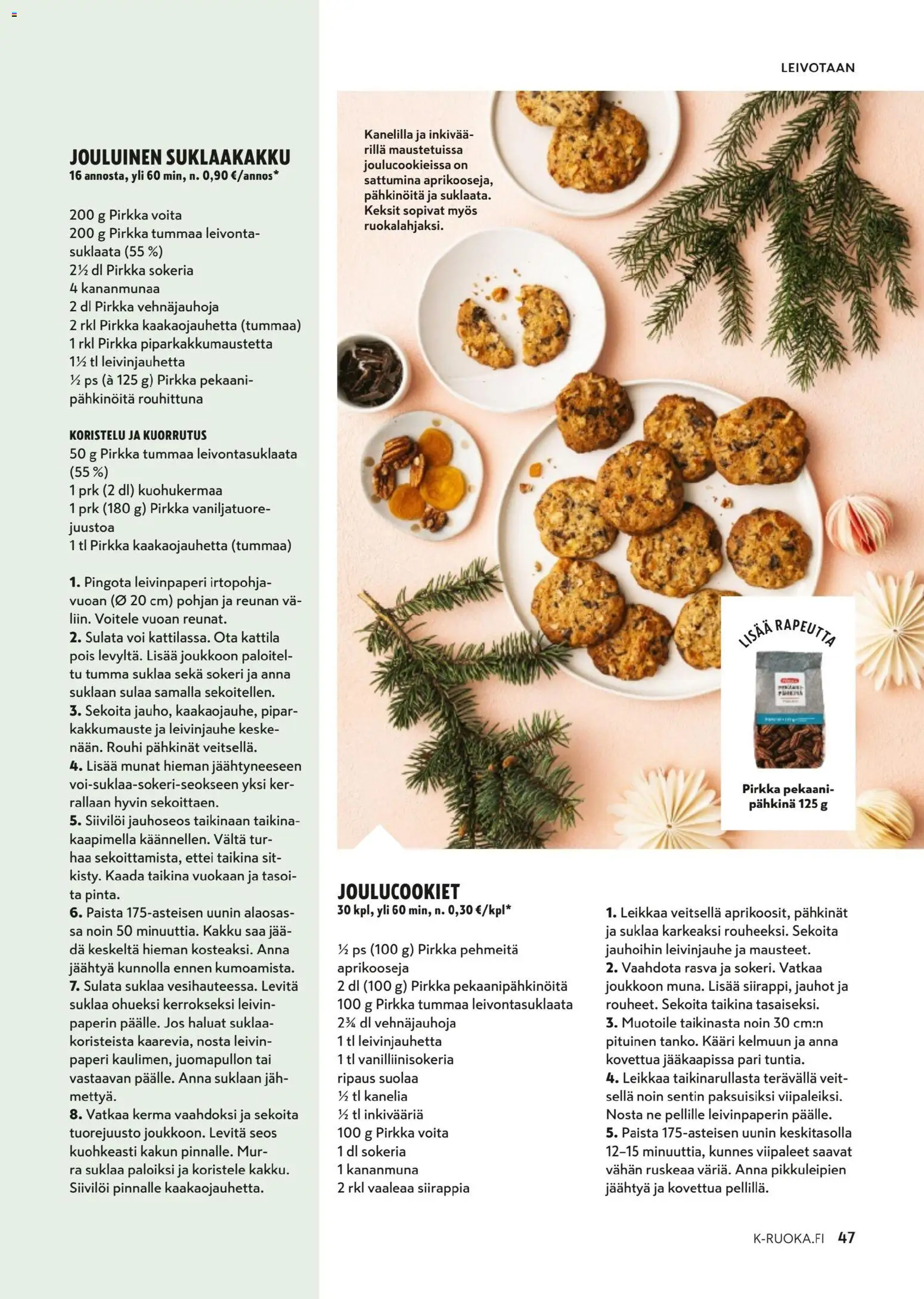 K-Supermarket - K-Ruoka – voimassa 03.12.2025 alkaen | Sivu: 47 | Tuotteet: Leivinpaperi, Pampers, Kananmuna, Pähkinät