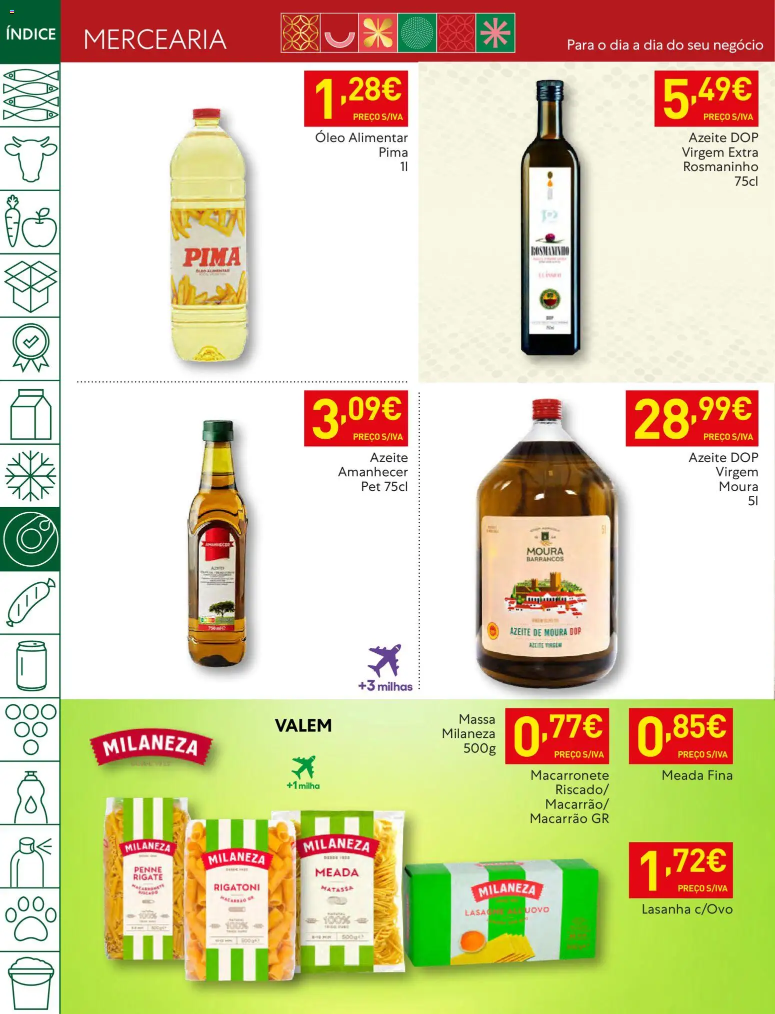 Recheio folheto │ válido de 09.12.2025 | Página: 18 | Produtos: Azeite, Macarrão, Massa, Massa milaneza