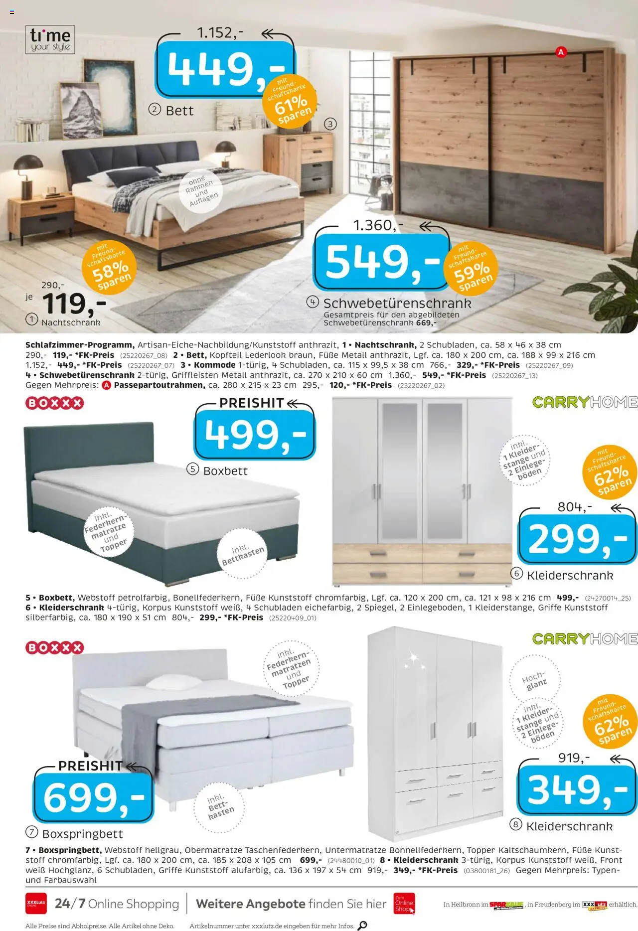 XXXL Lutz Junges Wohnen – gültig ab 29.09.2025 | Seite: 14 | Produkte: Bett, Matratze, Schwebetürenschrank, Federkern Matratze