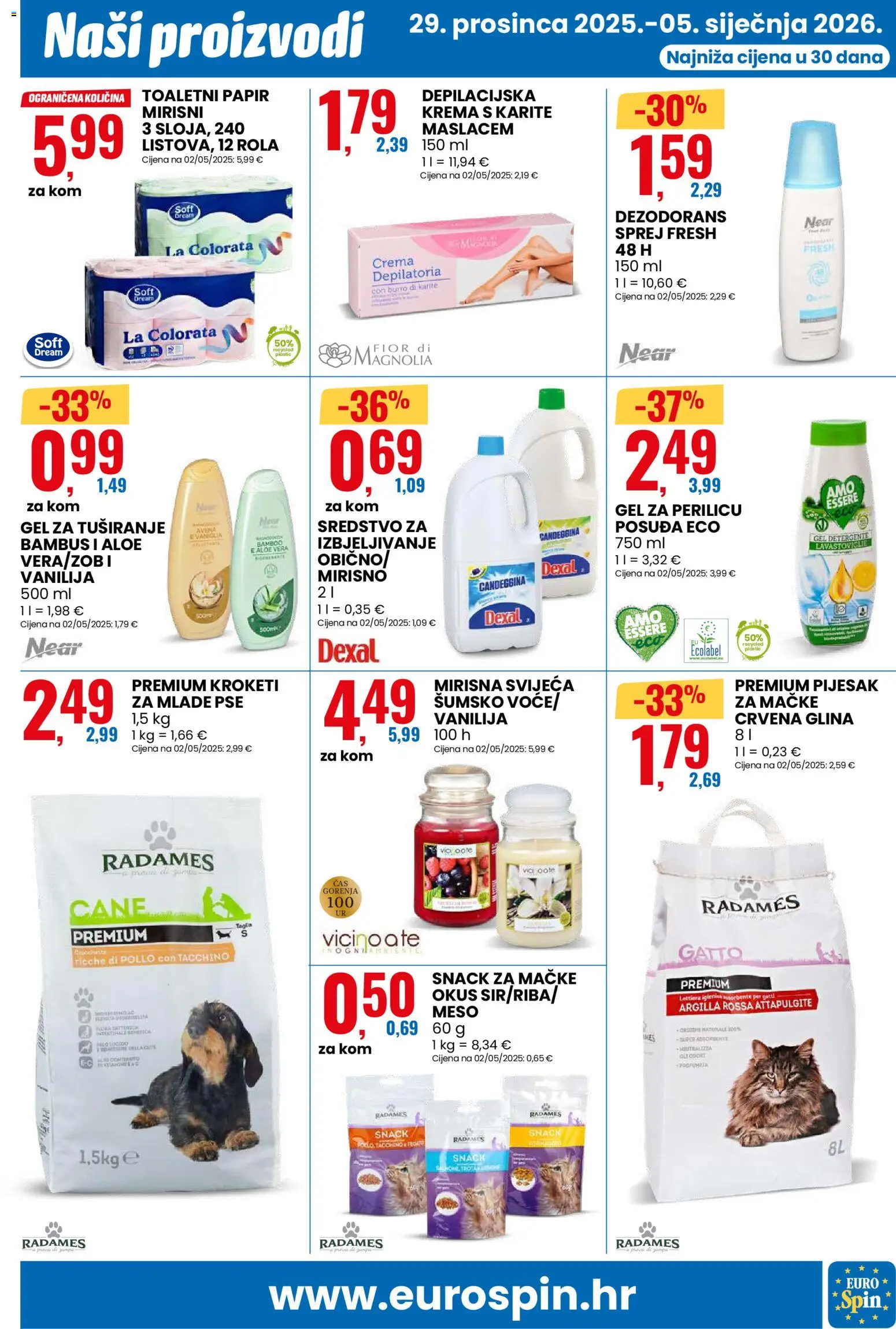 Eurospin katalog | vrijedi od 29.12.2025 | Stranica: 17 | Proizvodi: Meso, Gel za tuširanje, Dezodorans, Toaletni papir