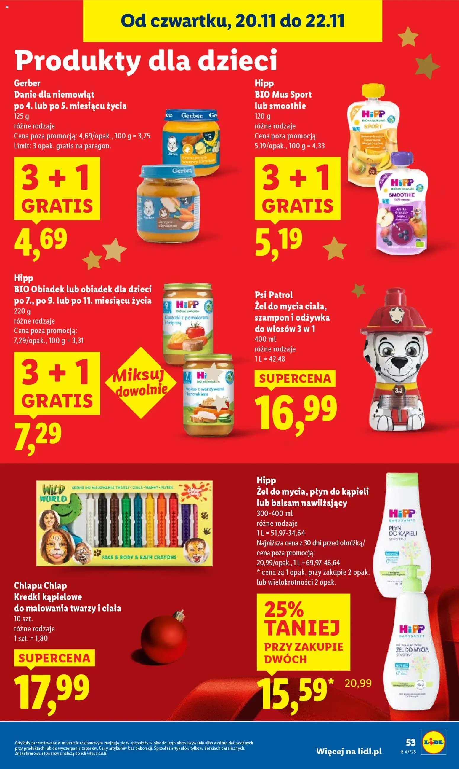 Lidl Gazetka od 20.11.2025 | Strona: 57 | Produkty: Smoothie, Płyn do kąpieli, Body, Odżywka do włosów