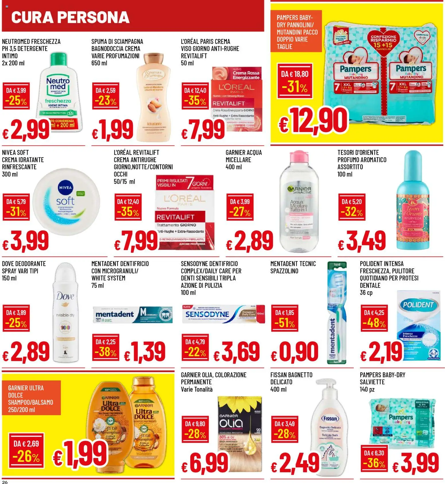 Volantino Famila del 04.12.2025 | Pagina: 26 | Prodotti: Deodorante, Detergente, Bagnetto, Profumo