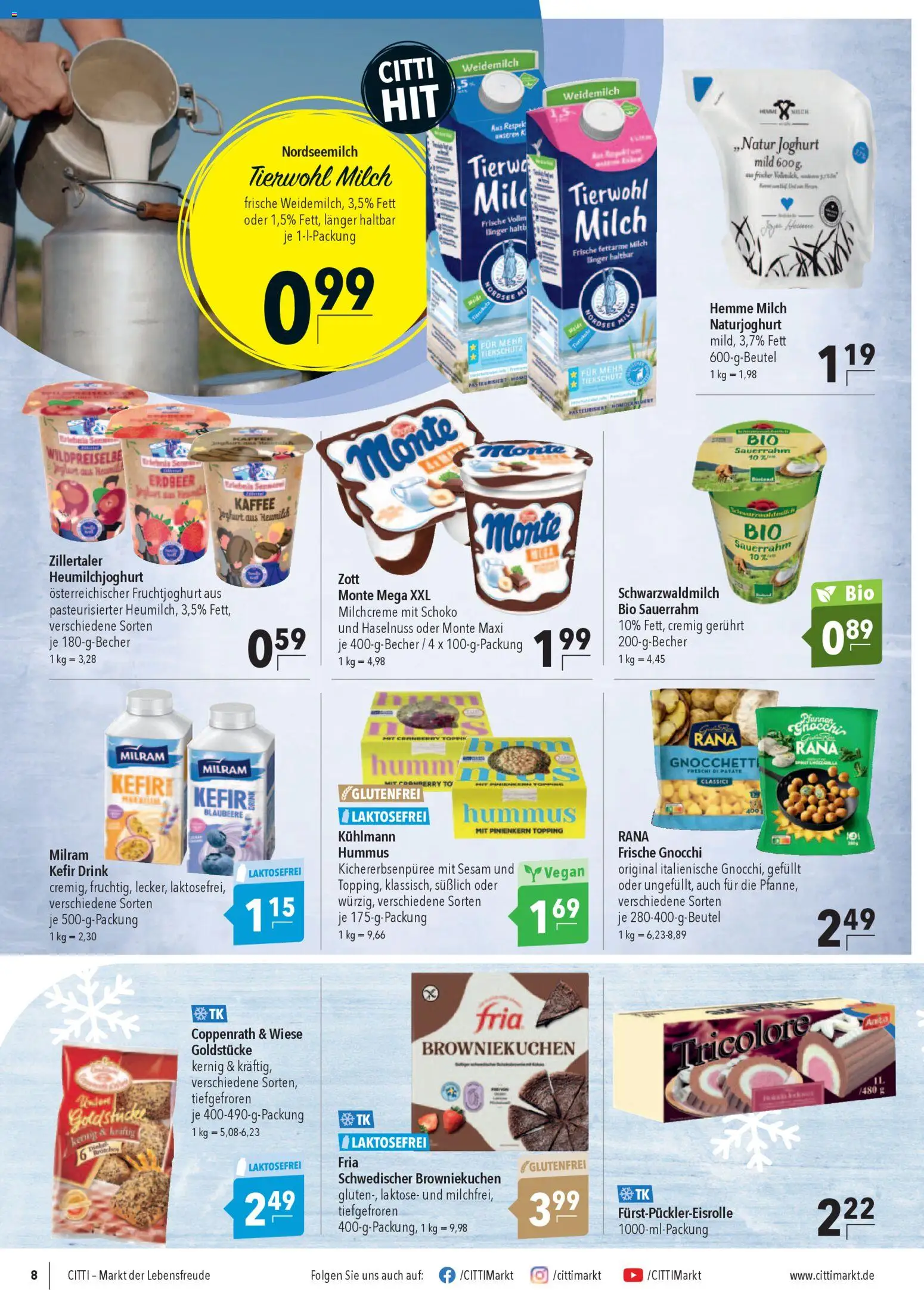 CITTI Markt Prospekt 	 – gültig ab 11.03.2026 | Seite: 8 | Produkte: Joghurt, Kaffee, Fruchtjoghurt, Milram
