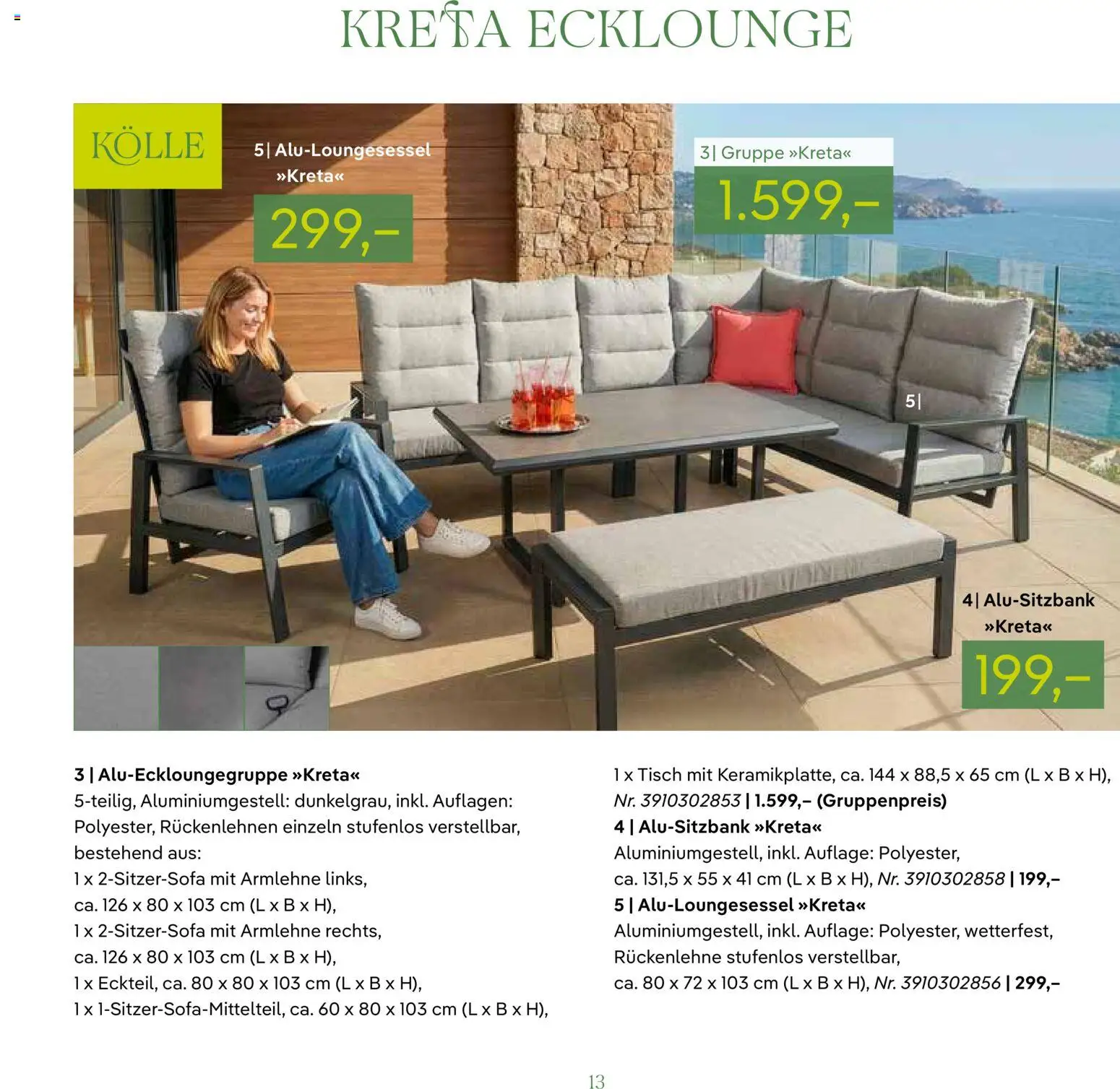 Pflanzen-Kölle GARTENMÖBEL 2026 – gültig ab 07.03.2026 | Seite: 13 | Produkte: Tisch