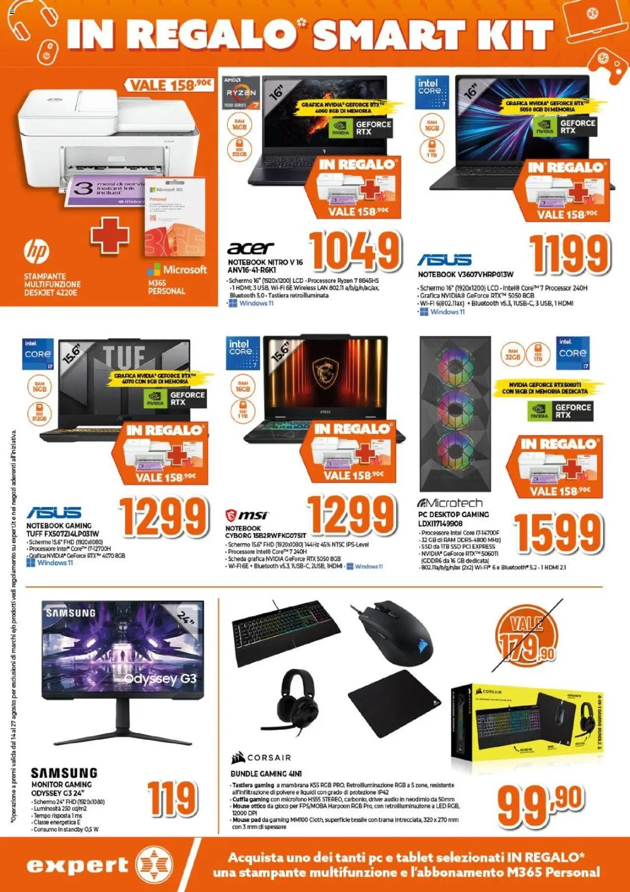 Volantino Expert del 14.08.2025 | Pagina: 5 | Prodotti: Schermo, Monitor, Audio, Gioco