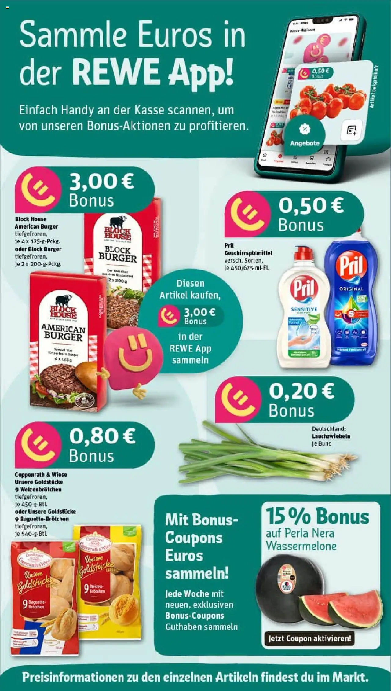 Rewe prospekt Würselen / Bardenberg	 - gültig ab dem 20.07.2025 | Seite: 2 | Produkte: Burger, Baguette, Geschirrspülmittel, Pril