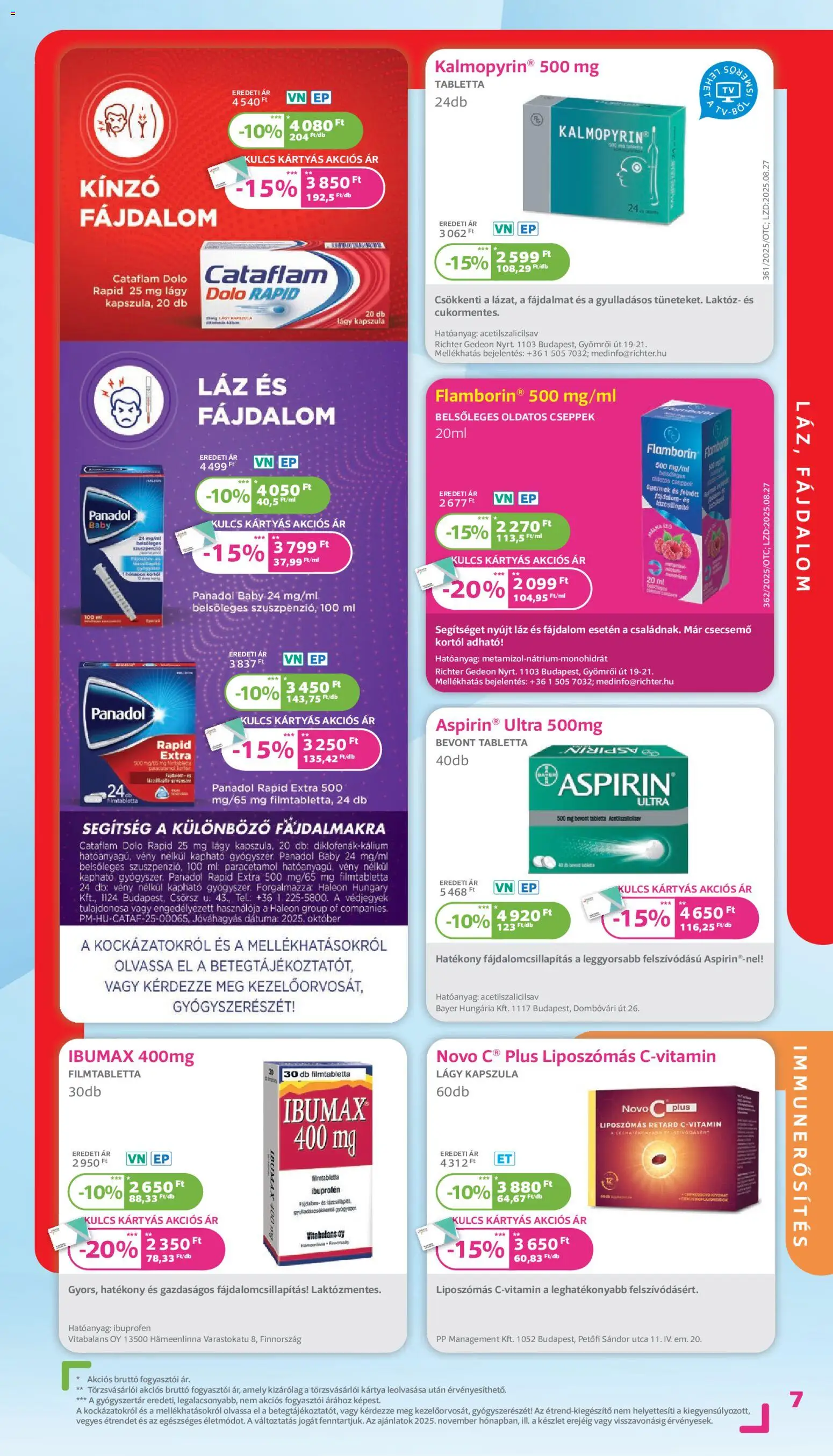 Kulcs Patika akciós ujság - amely érvényes a következő dátumtól: 01.11.2025 | Oldal: 7