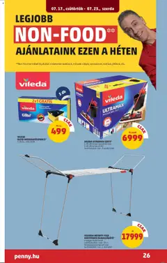 PENNY akciós ujság - amely érvényes a következő dátumtól: 17.07.2025 | Oldal: 28 | Termékek: Ruhaszárító, Vileda