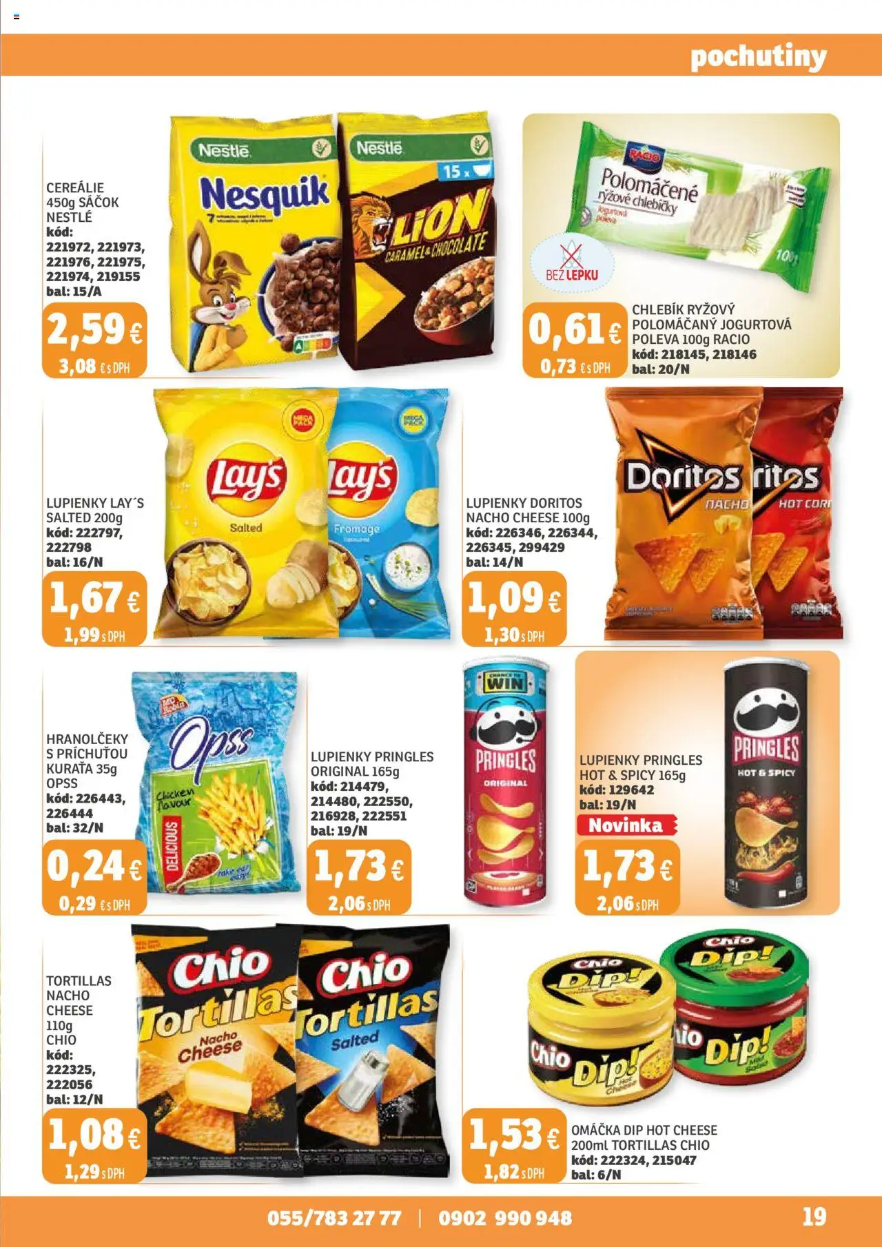 Nové Labaš akcie – leták je platný od 03.10.2025 | Strana: 19 | Produkty: Pringles, Cereálie, Omáčka, Nesquik