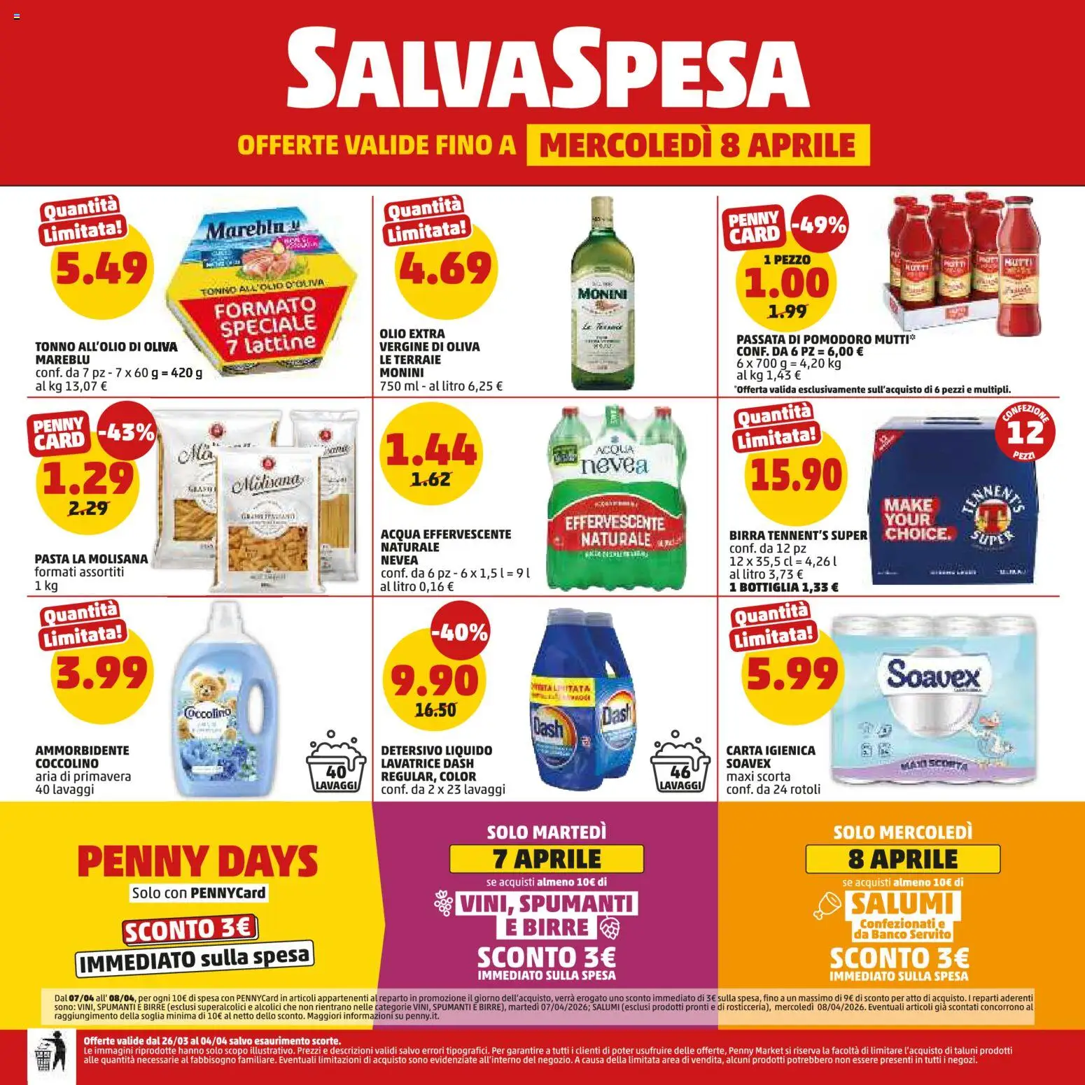 Volantino PENNY del 26.03.2026 | Pagina: 20 | Prodotti: Ammorbidente, Acqua, Olio, Olio extra vergine