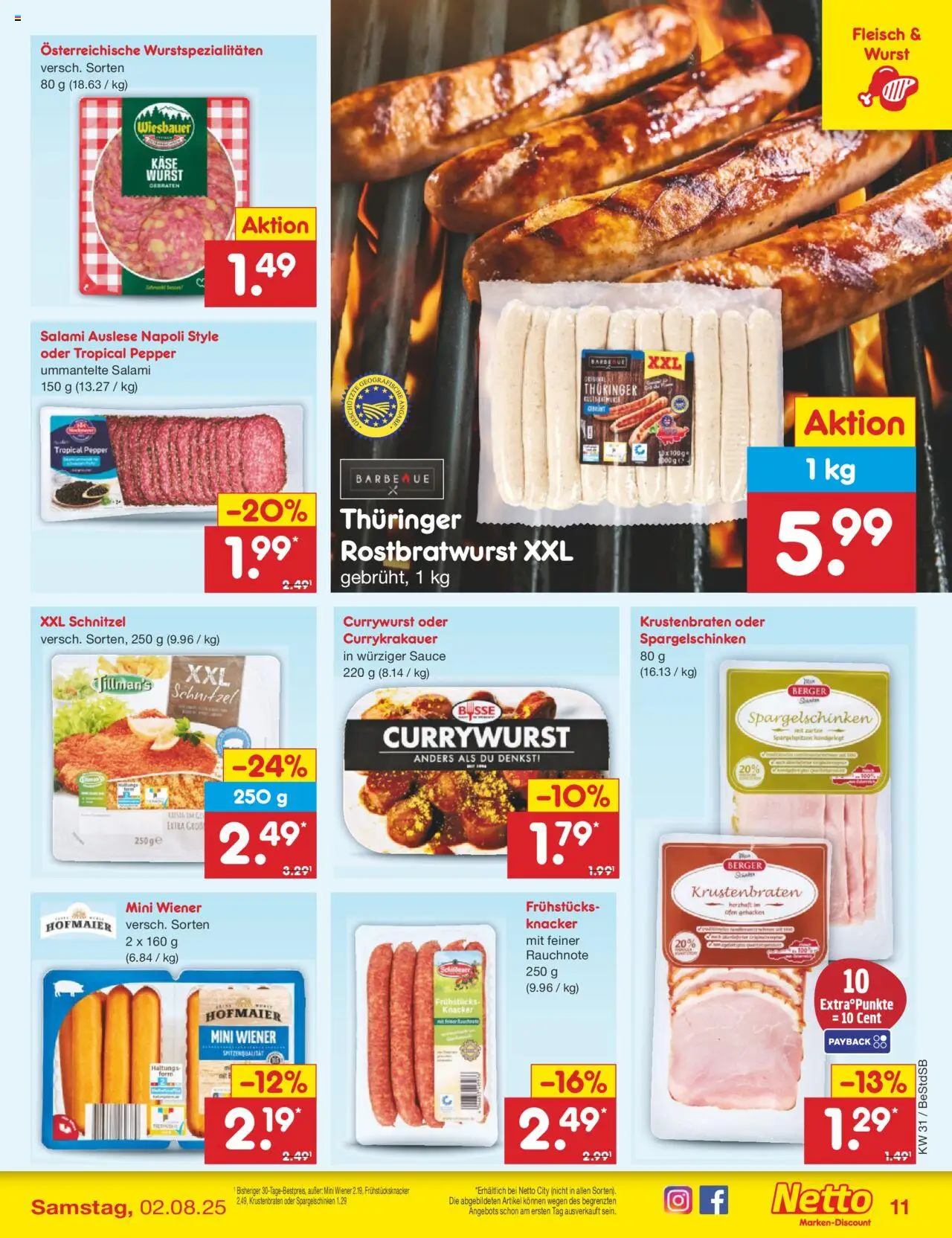 Netto Marken-Discount Prospekt 	 - gültig ab dem 28.07.2025 | Seite: 15 | Produkte: Ofen, Schnitzel, Salami, Fleisch