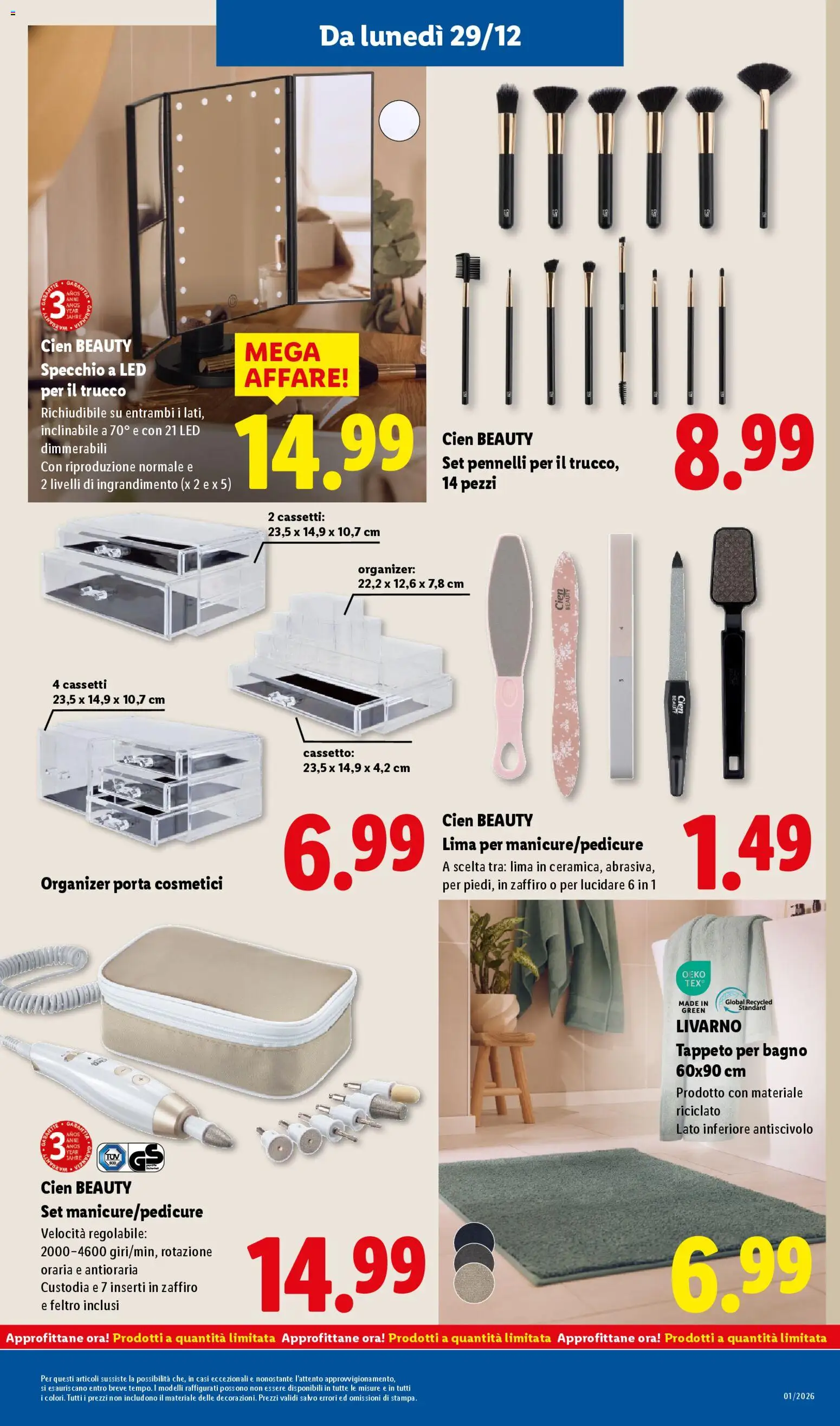 Volantino Lidl del 29.12.2025 | Pagina: 33 | Prodotti: Lima, Bagno, Specchio, Trucco