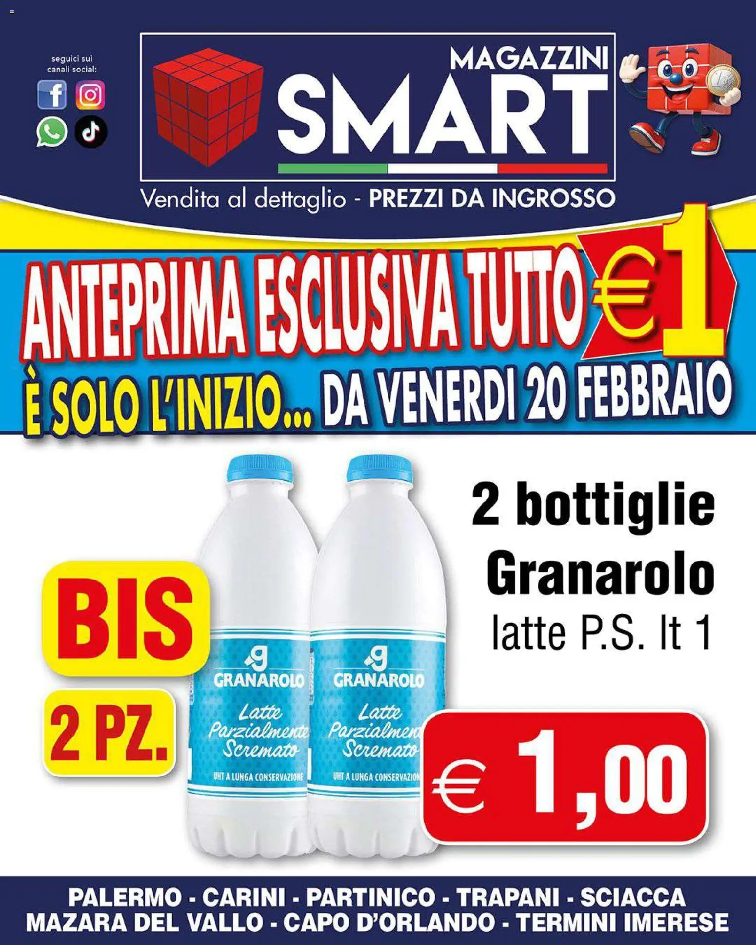 Volantino Magazzini Smart del 20.02.2026 | Pagina: 8 | Prodotti: Latte