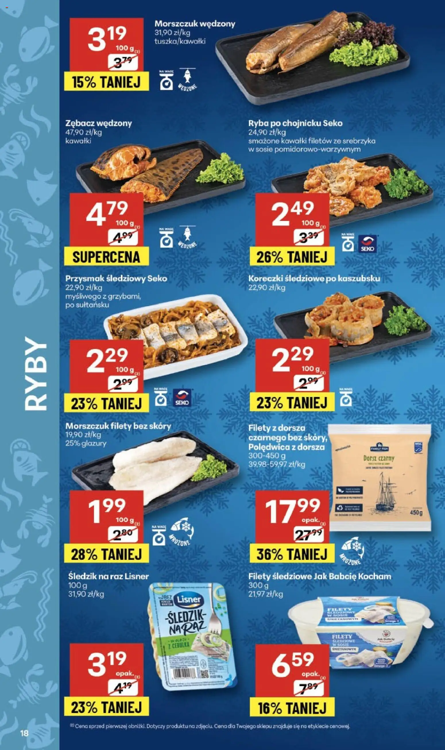 Delikatesy Centrum Gazetka - Sklepy Własne od 04.12.2025 | Strona: 18 | Produkty: Dorsz, Dorsz czarny, Ryby, Ryba
