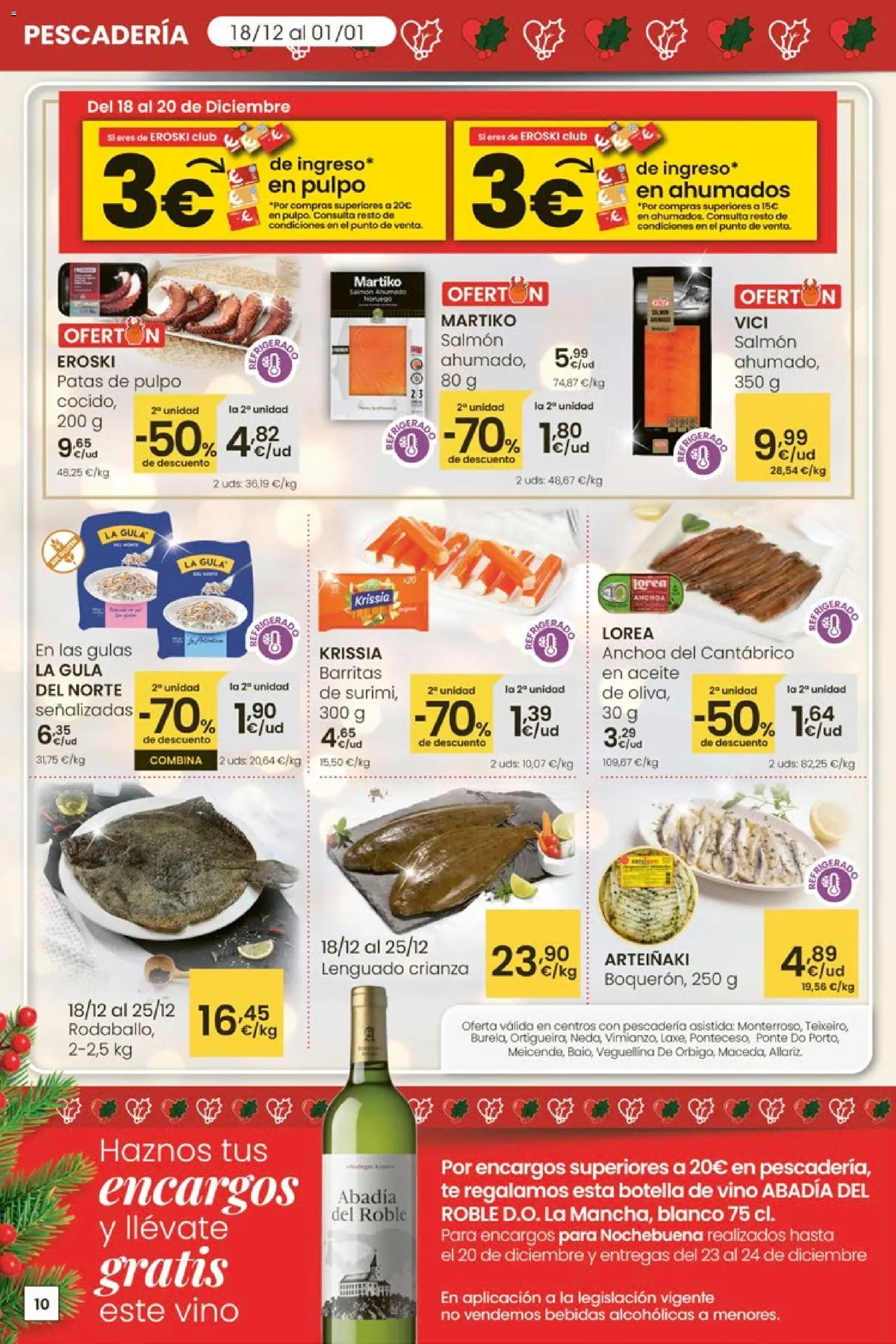 Eroski - Navidad  │ válido desde el 18.12.2025 | Página: 10 | Productos: Aceite, Vino, Té, Anchoa