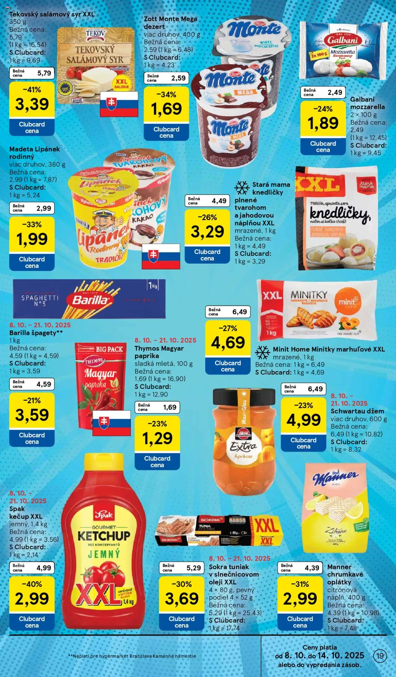 Nové Tesco akcie – leták je platný od 08.10.2025 | Strana: 19 | Produkty: Paprika, Tuniak, Kečup, Kakao