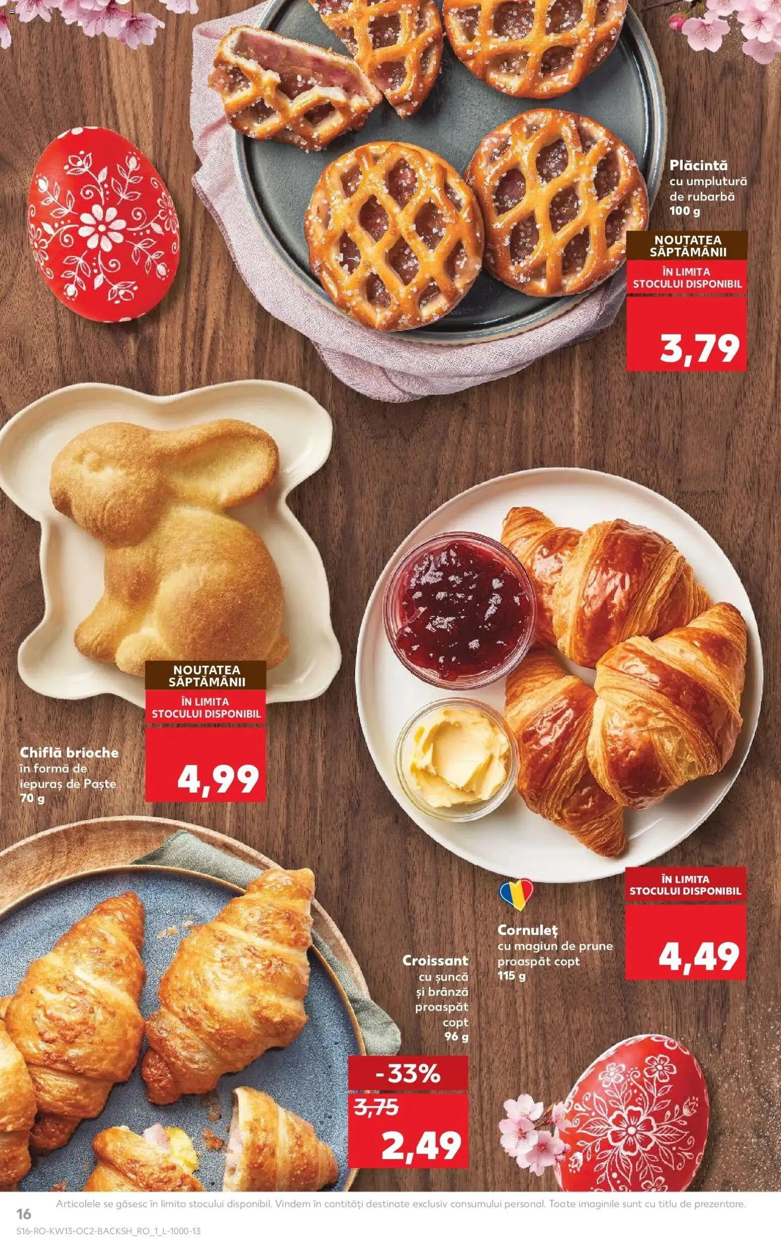 Noul catalog Kaufland – valabil de la 25.03.2026 | Pagină: 16 | Produse: Plăcintă, Chiflă, Brânză, Șuncă