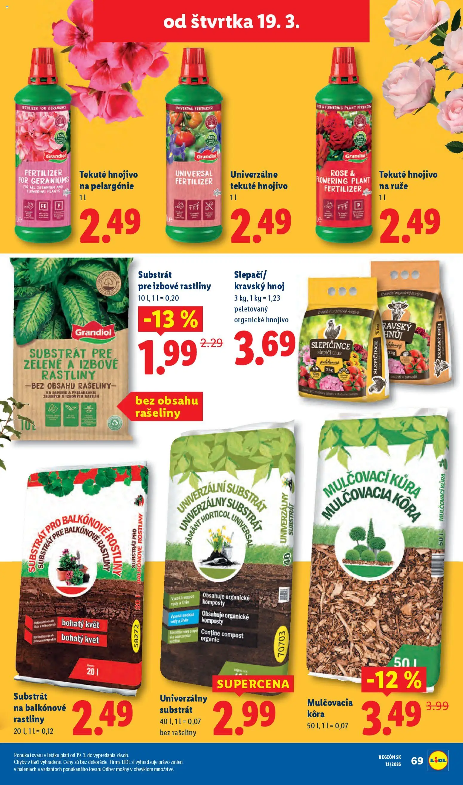 Nové Lidl akcie – leták je platný od 16.03.2026 | Strana: 95 | Produkty: Mulčovacia kôra, Ruže, Substrát