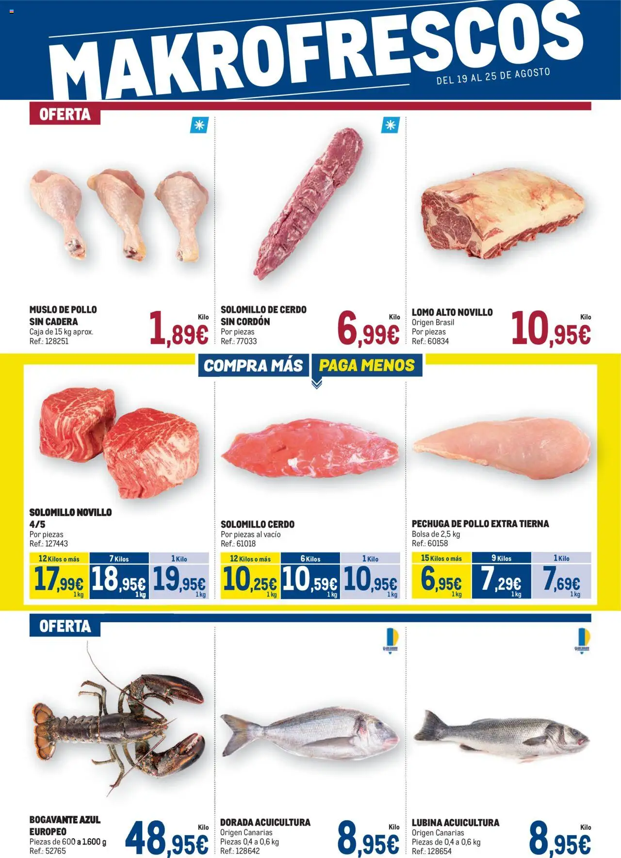 Makro -  Fresco │ válido desde el 19.08.2025 | Página: 1 | Productos: Solomillo de cerdo, Cerdo, Bolsa, Caja