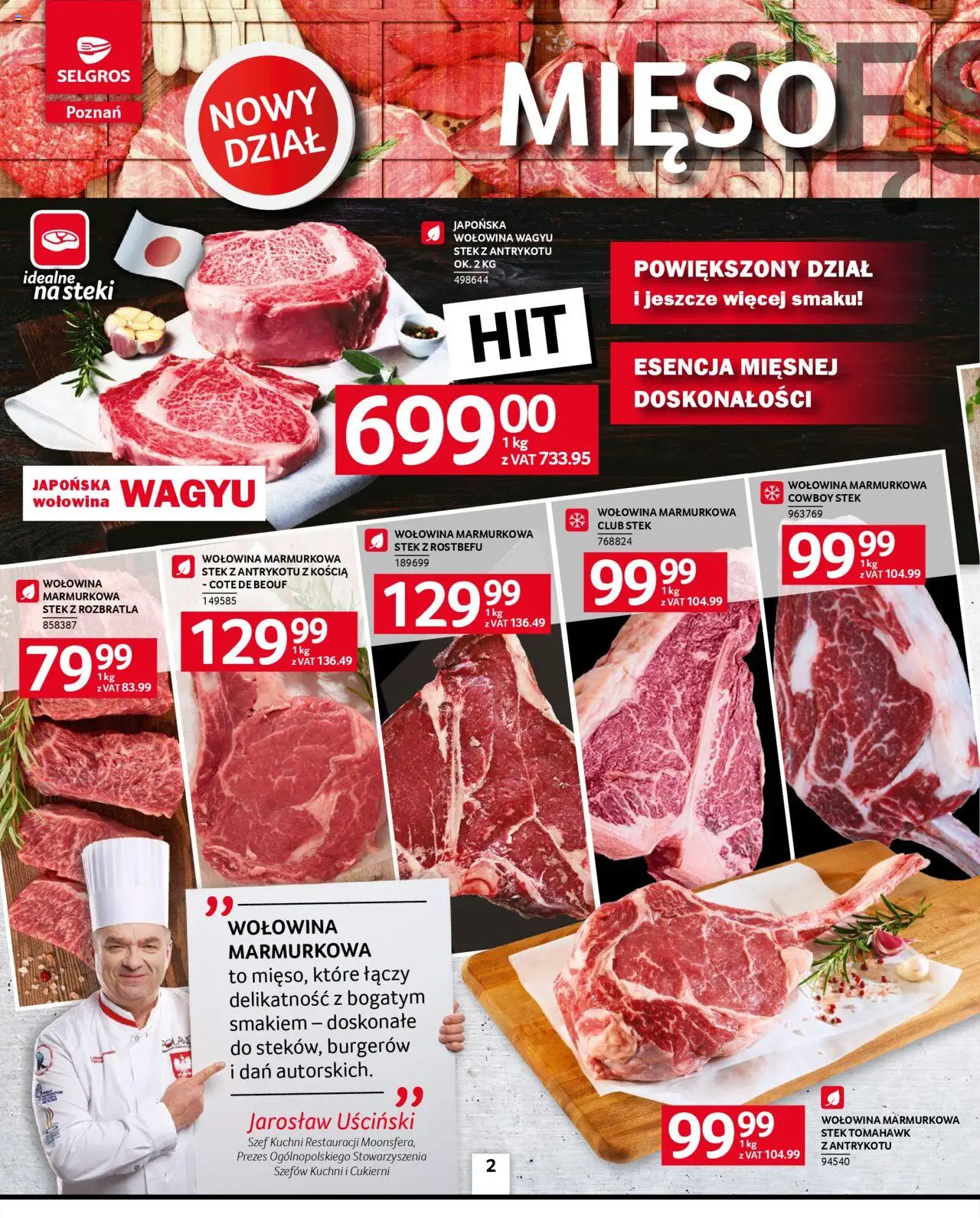 Selgros cash&carry Gazetka - Poznań oferta dla gastronomii od 09.10.2025 | Strona: 2 | Produkty: Mięso, Steki, Wołowina