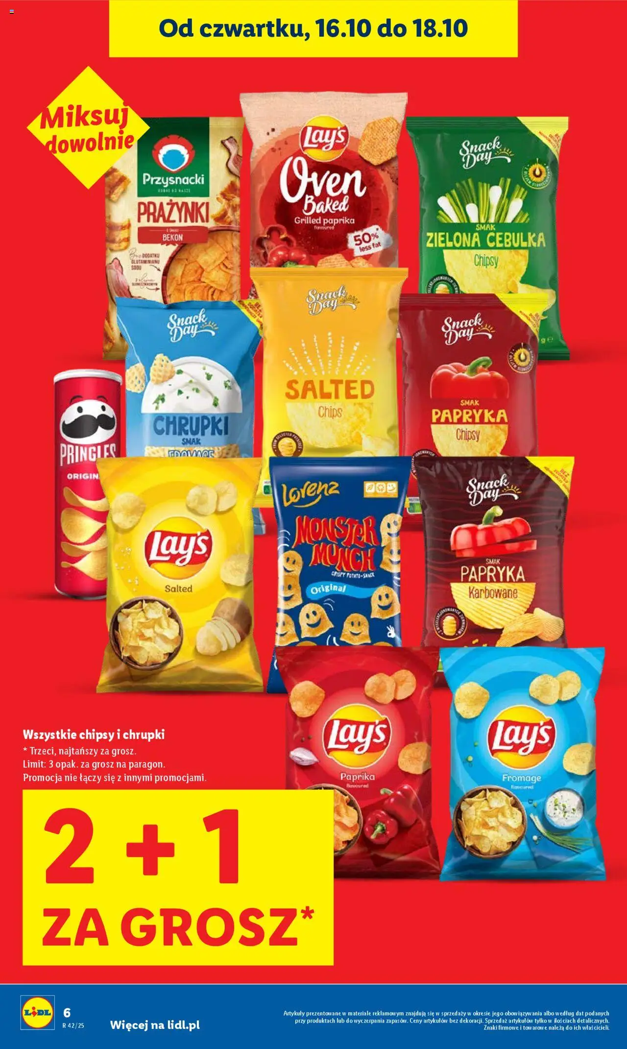 Lidl Gazetka od 16.10.2025 | Strona: 6 | Produkty: Chipsy, Bekon, Chipsy pringles, Papryka