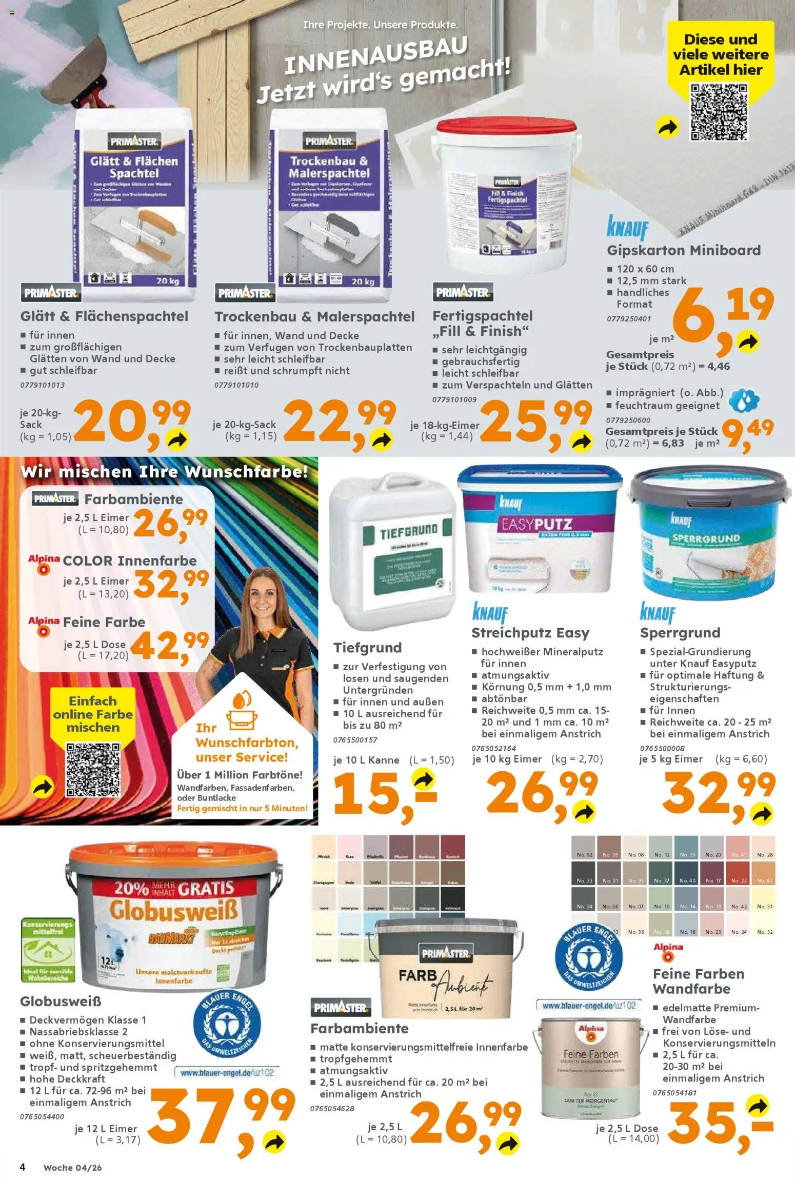 Globus Baumarkt prospekt Berlin-Treptow	 – gültig ab 19.01.2026 | Seite: 4 | Produkte: Decke, Finish, Wandfarbe